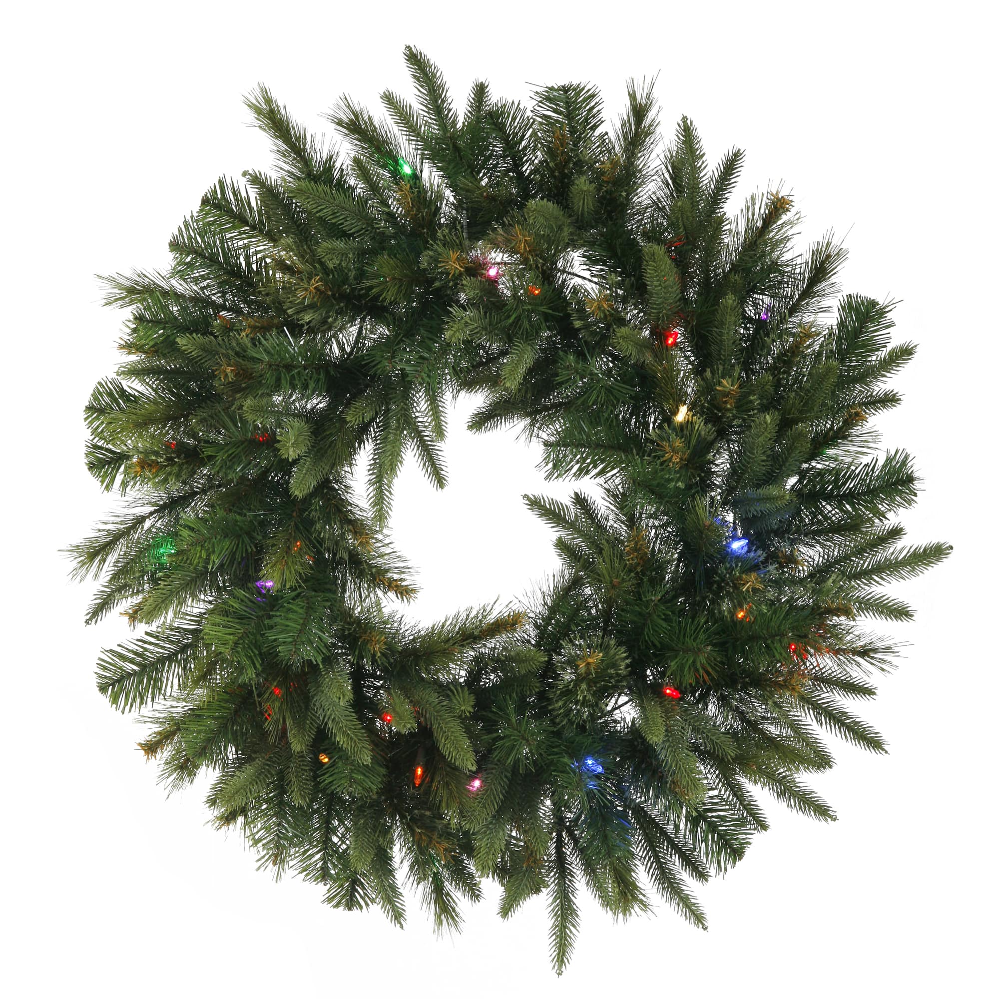 48" Pre-Lit Cashmere Artificial Christmas Wreath, Multi-Colored Dura-lit LED Lights
