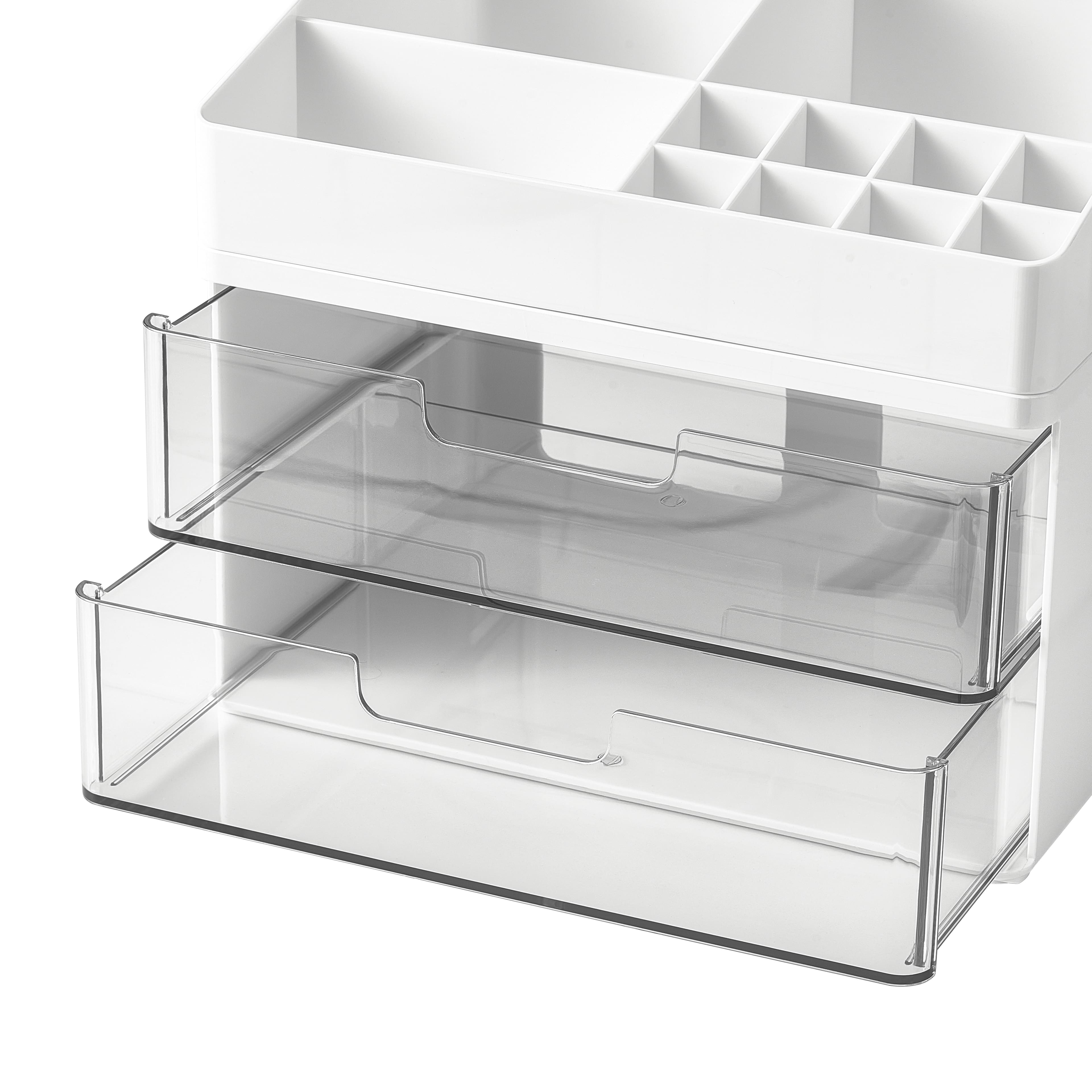 White Storage Organizer with Clear Drawers by Simply Tidy®