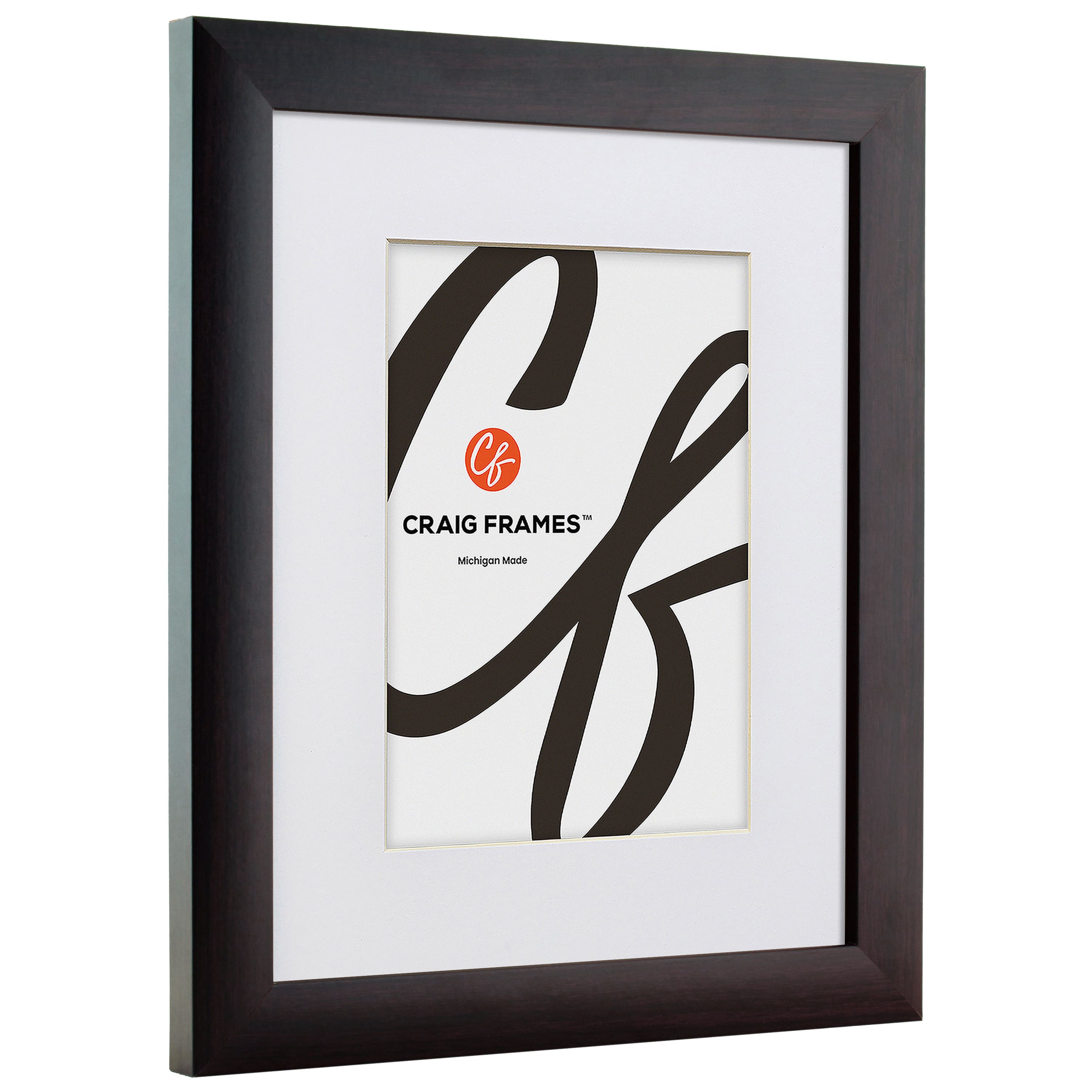 Craig Frames Contemporary Brazilian Walnut Picture Frame with Mat