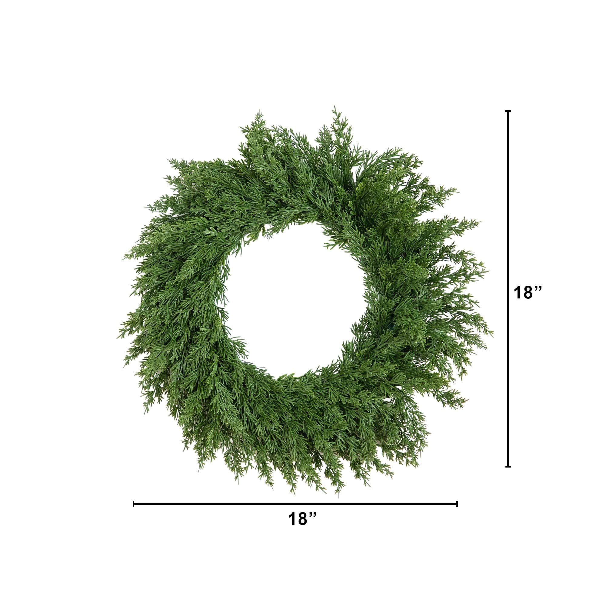 Nearly Natural 18" Artificial Real Touch Cedar Wreath