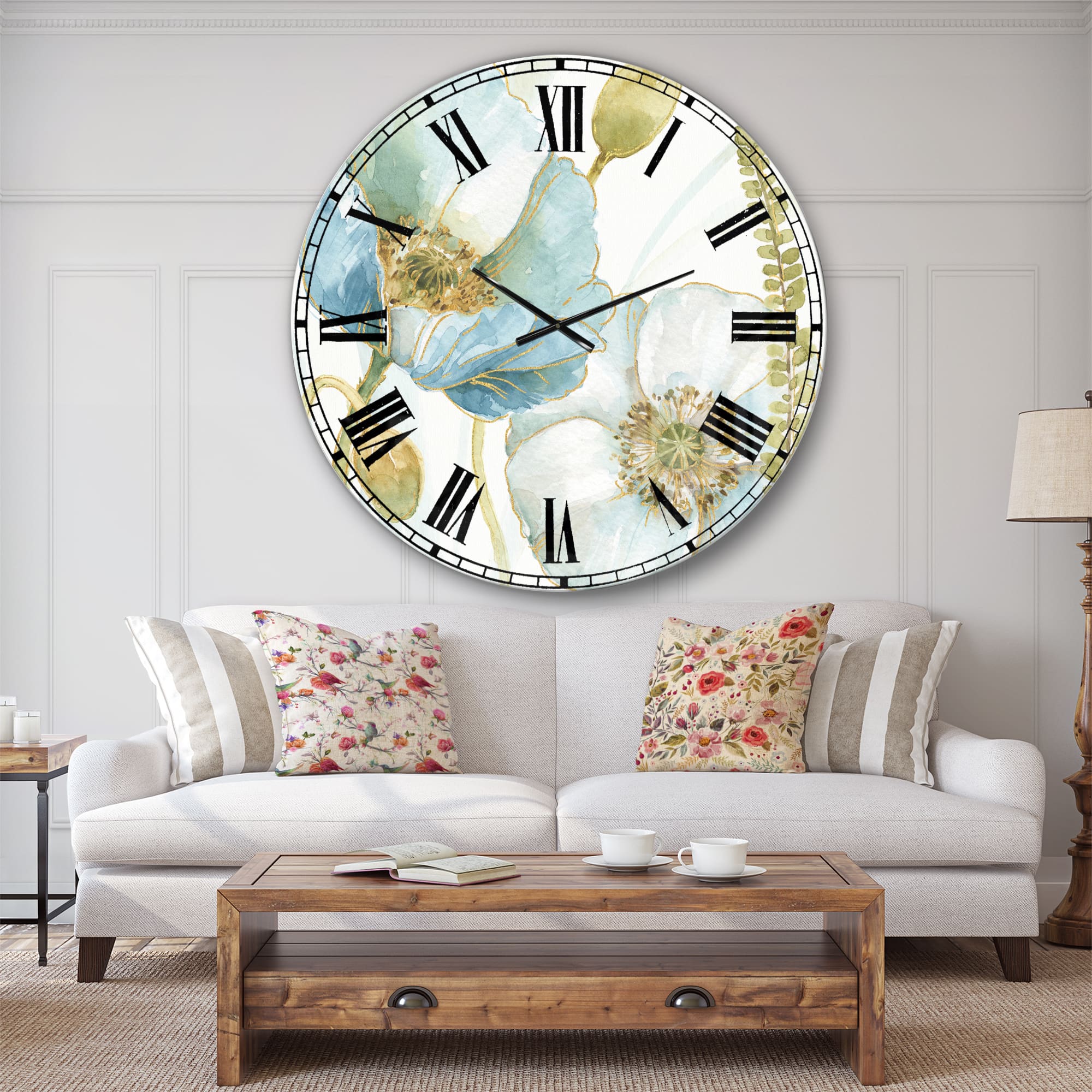 Designart 'My Greenhouse Cottage Flowers Iii Traditional Wall Clock