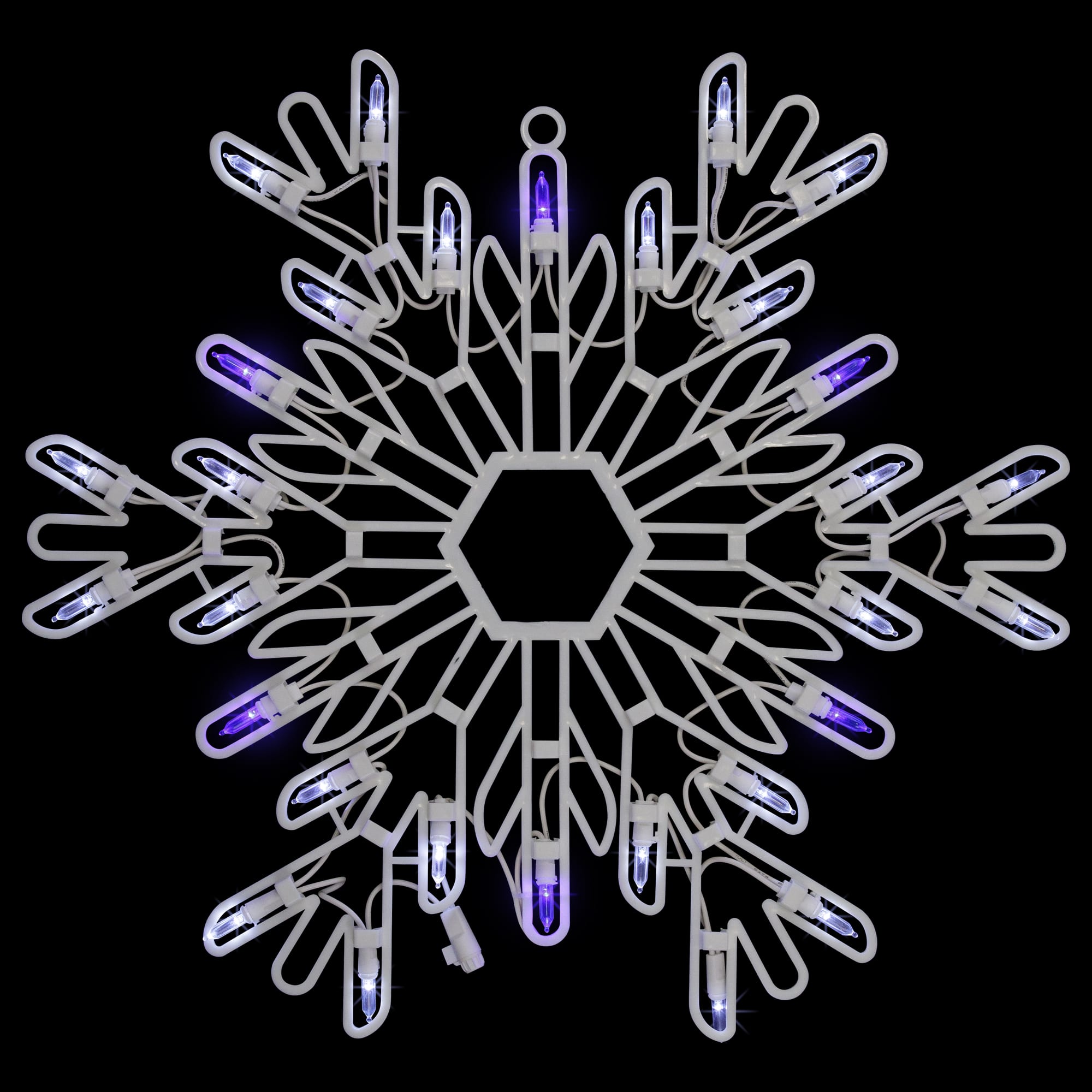 15" LED Pure White & Blue Snowflake Christmas Window Silhouette Décor