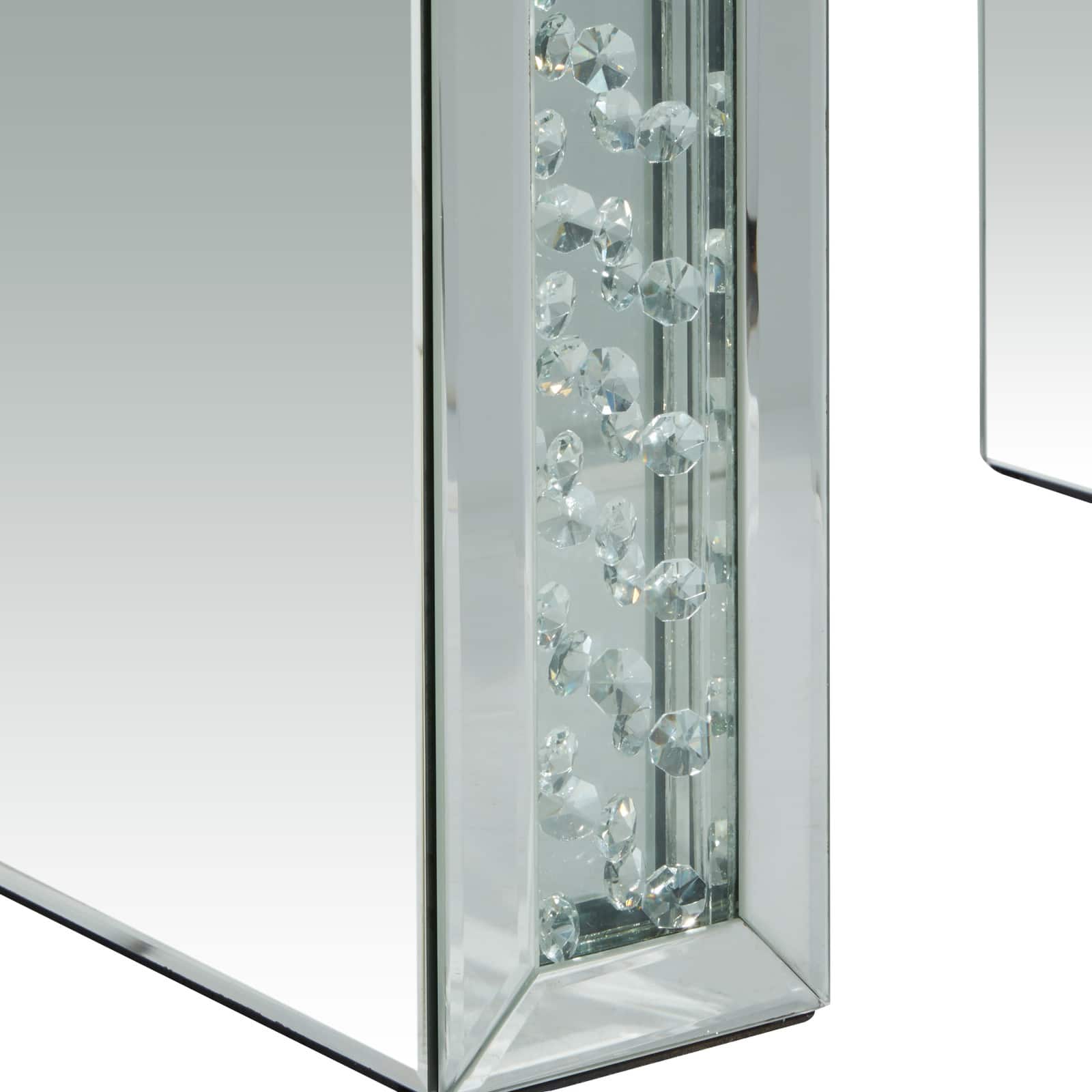 21" Silver Wood Glam Stool