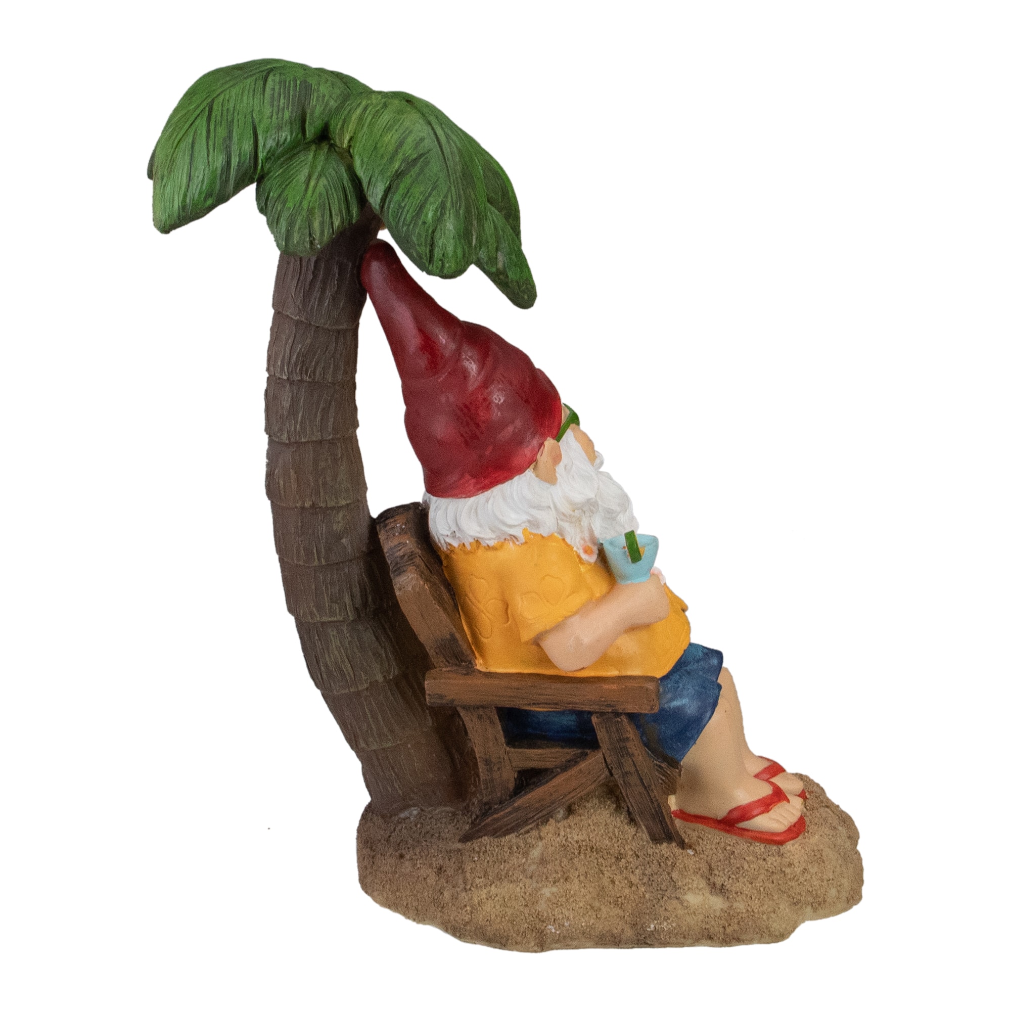 12.25" Tropical Gnome Outdoor Garden Statue