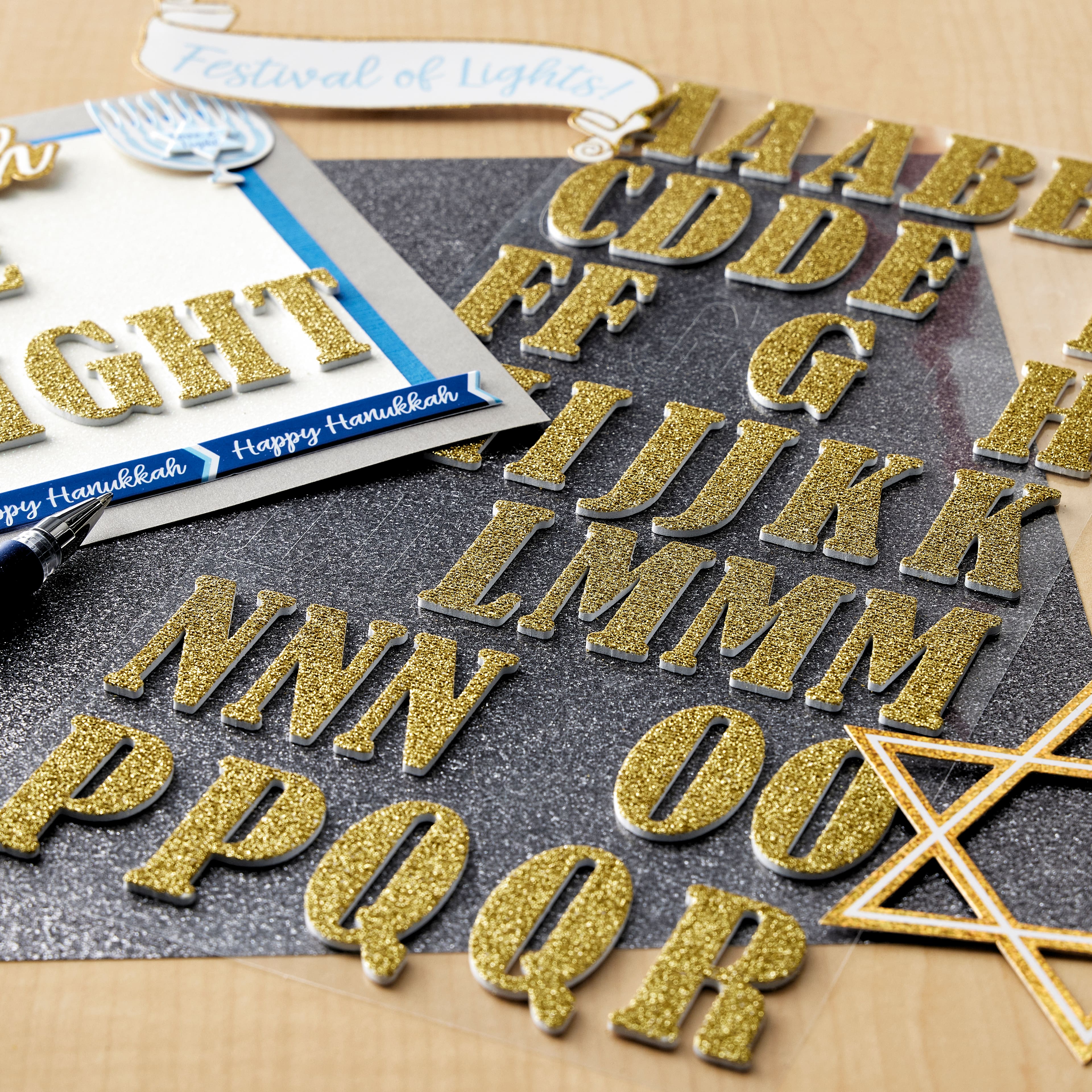 Glitter Bernhard Condensed Alphabet Foam Stickers by Recollections