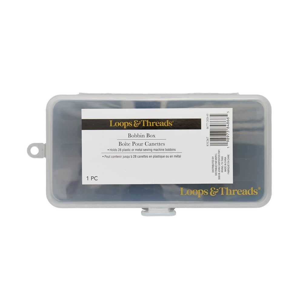 Clear 28-Bobbin Plastic Storage Box by Loops & Threads®