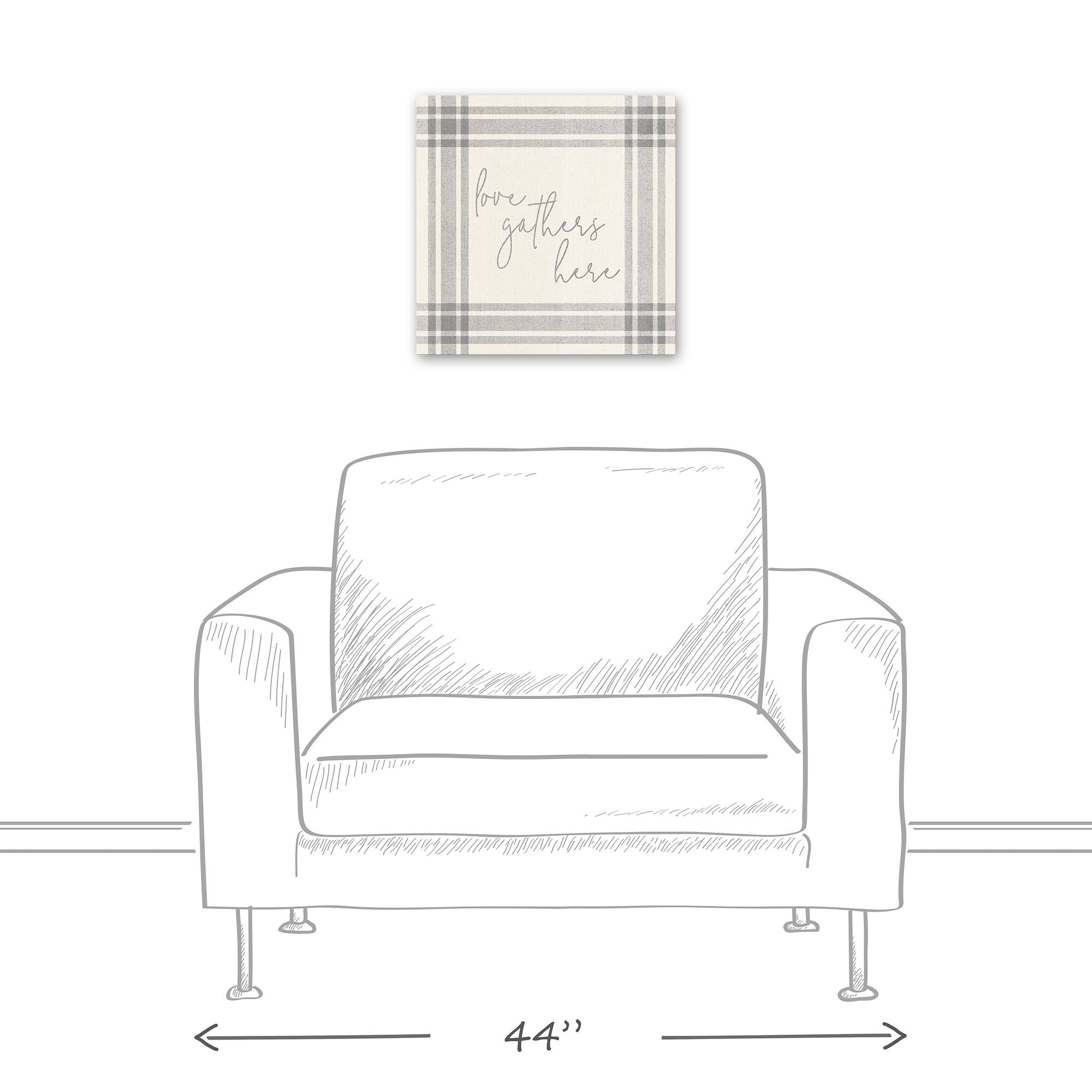 Love Gathers Here 16" x 16" Canvas Wall Art