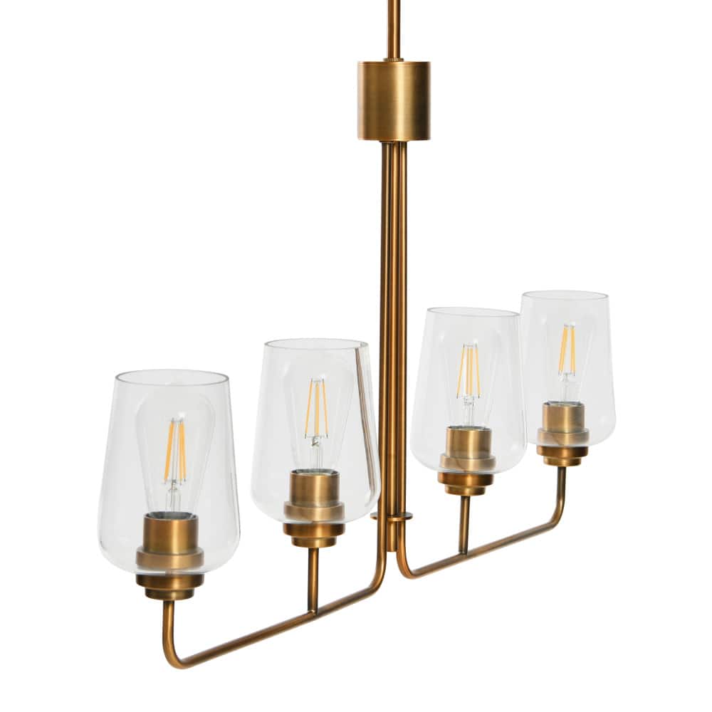 Hello Honey® Robert Stevenson Lighting Holden Metal & Glass 4-Light Linear Chandelier