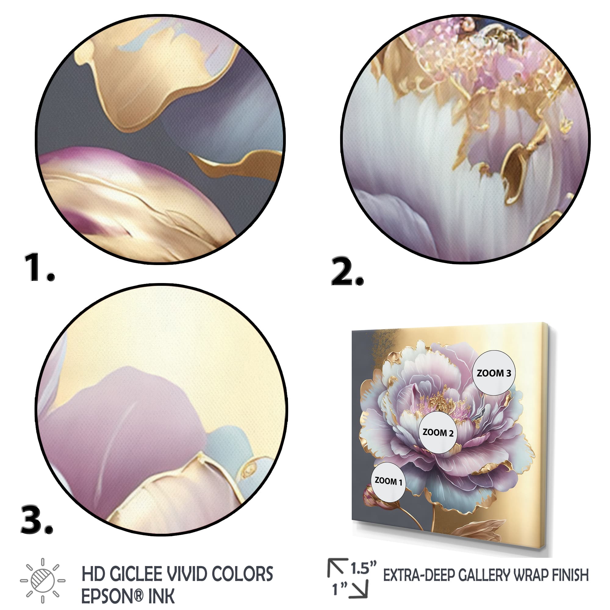 Designart 'Purple Hue Single Flower I' Floral & Botanical Framed Canvas Wall Art