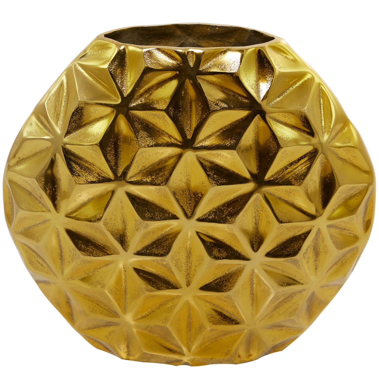 CosmoLiving by Cosmopolitan Aluminum Faceted Geometric Vase