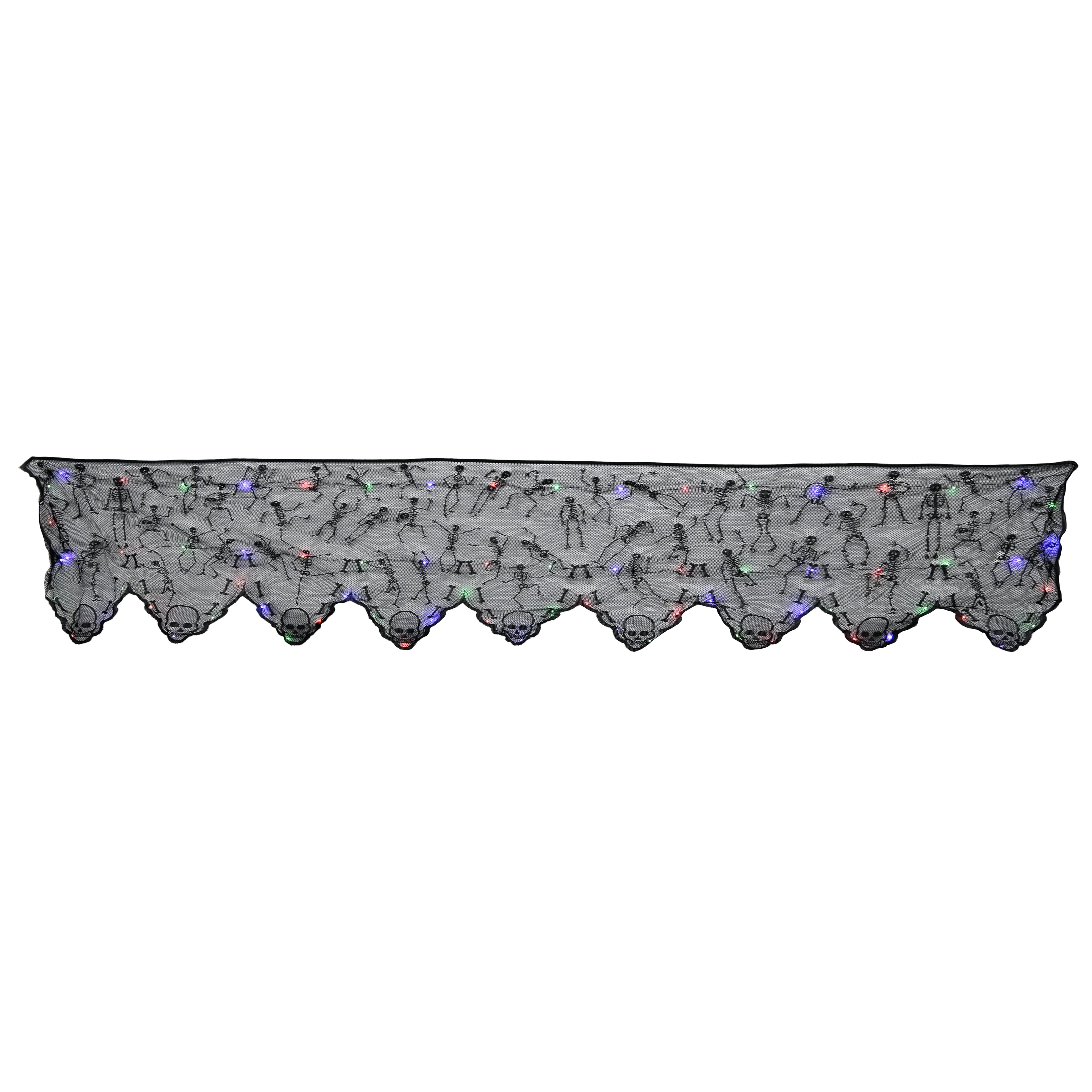 96" Spiderweb & Skeletons LED Lighted Mantel Scarf by Ashland®