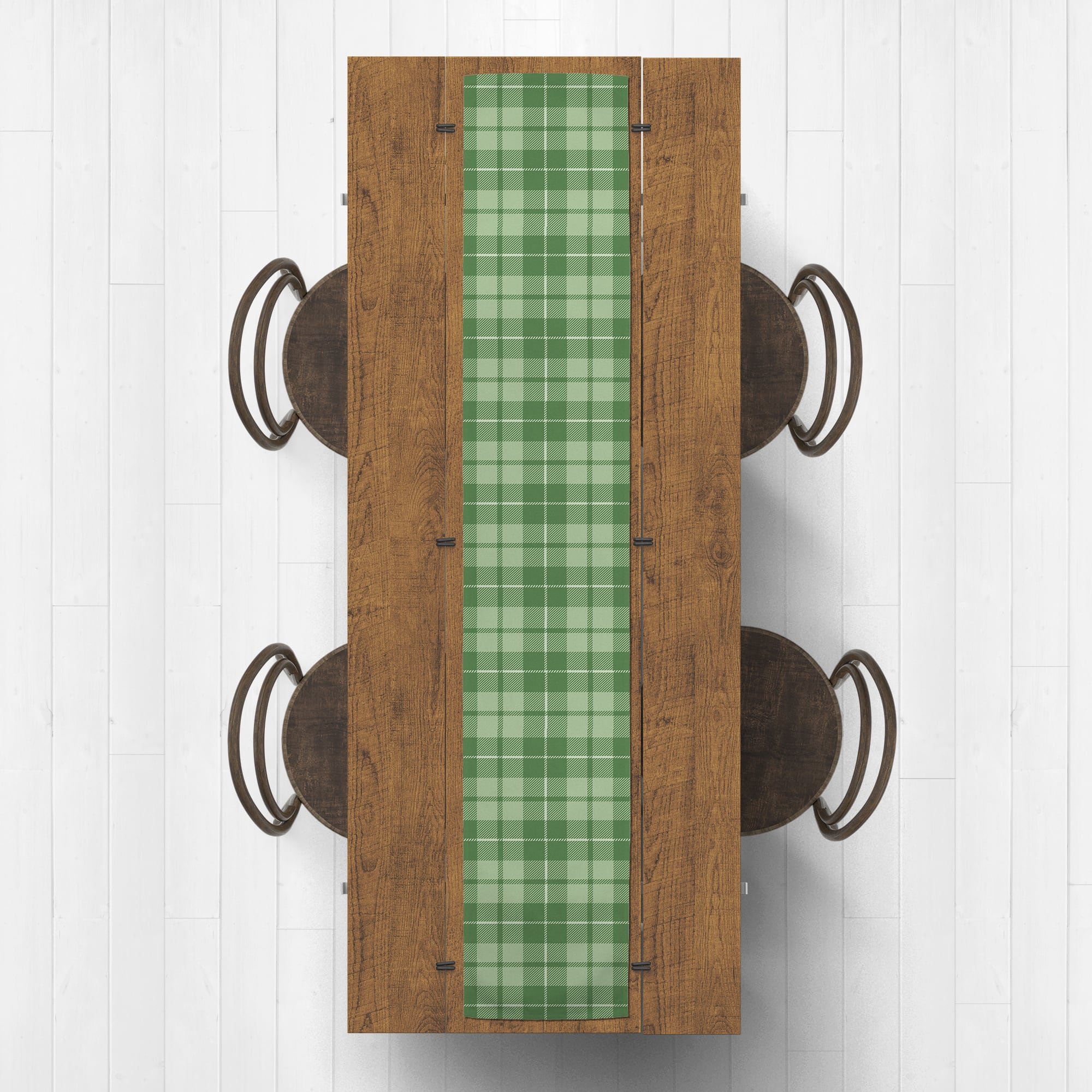 72" Green Plaid St. Patrick's Day Table Runner