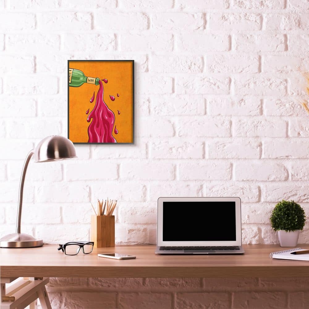 Stupell Industries Wine Splash Wall Art in Black Frame