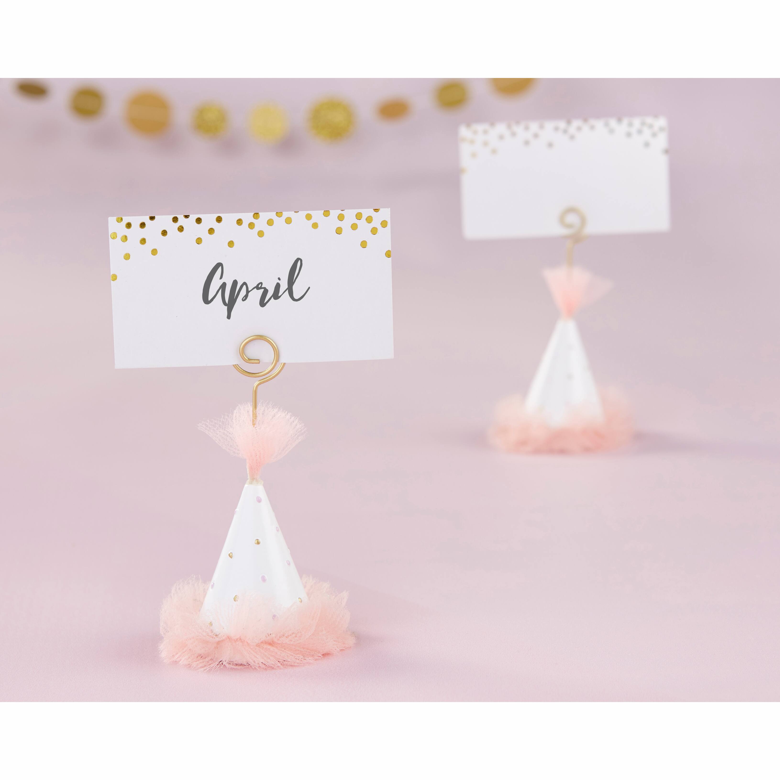 Kate Aspen® Pink Party Hat Place Card Holder, Set of 12
