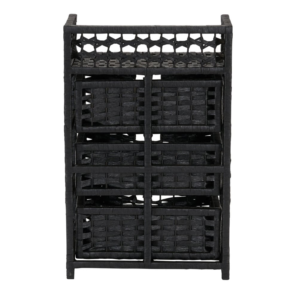 Household Essentials Woven 3 Drawer Chest with Cutout Handles