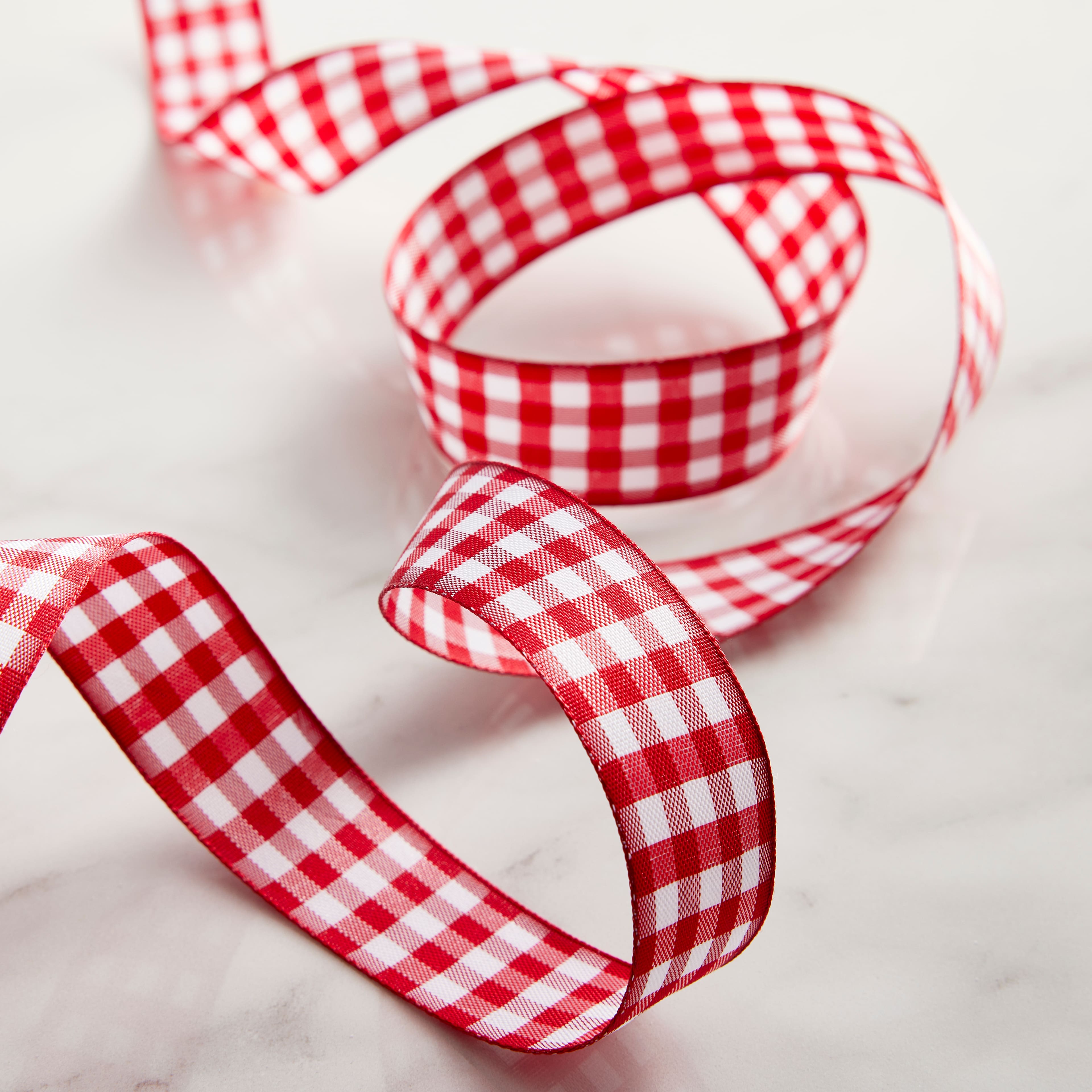 12 Pack: 7/8'' x 5yd. Gingham Ribbon by Celebrate It®