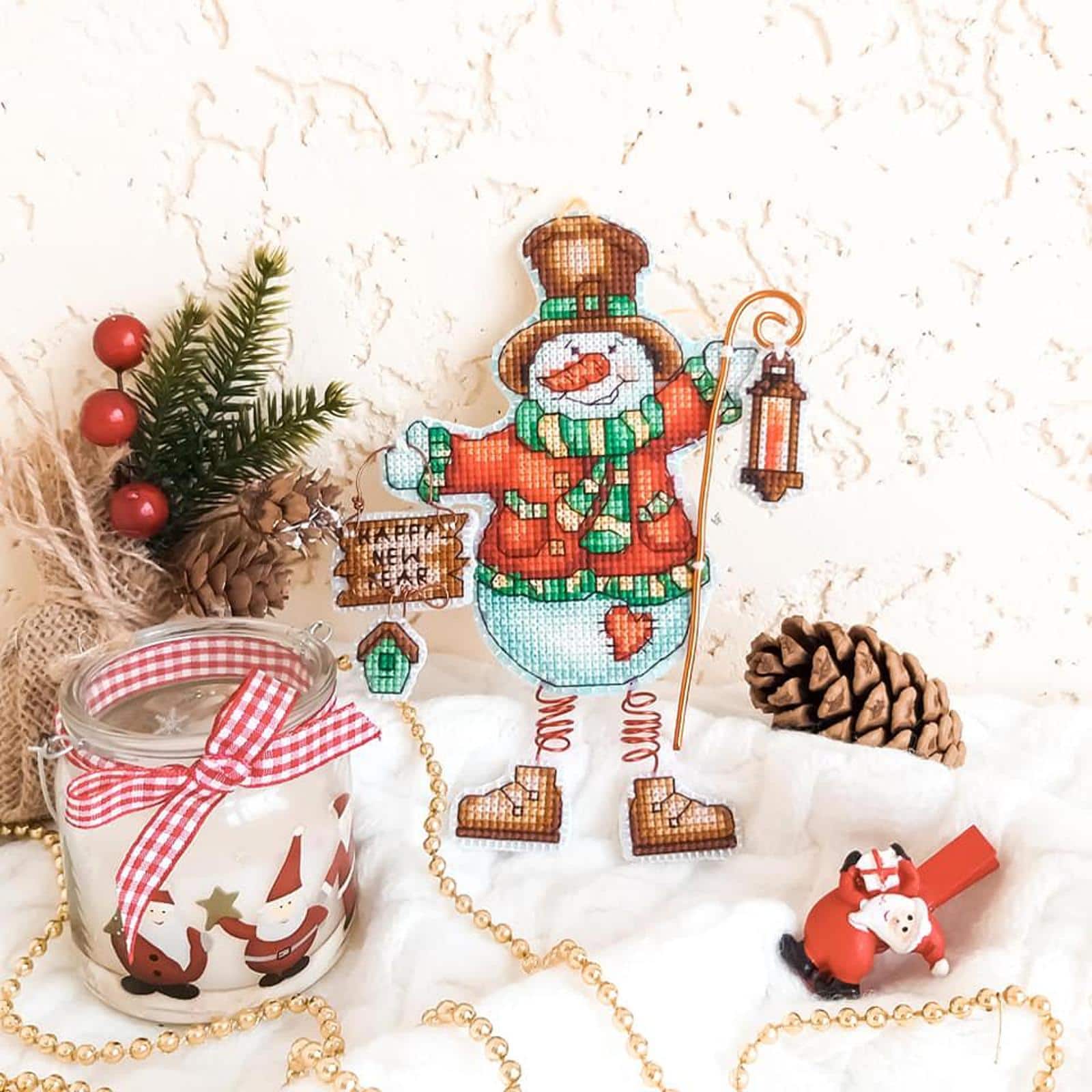 Crystal Art Christmas Tree Toy Plastic Canvas Counted Cross Stitch Kit Set Of Pictures Christmas Toys