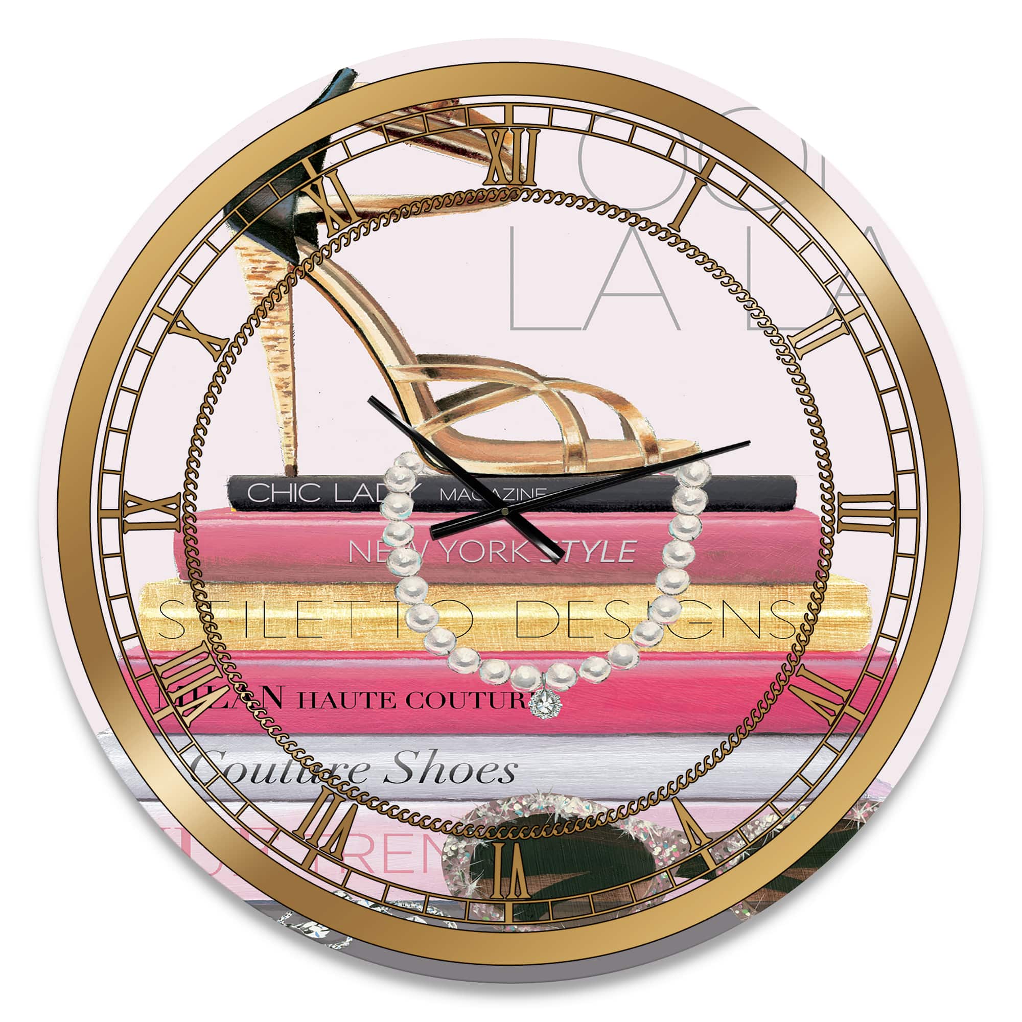 Designart 'Paris Glamourous Gold Style Ii Glam Wall Clock
