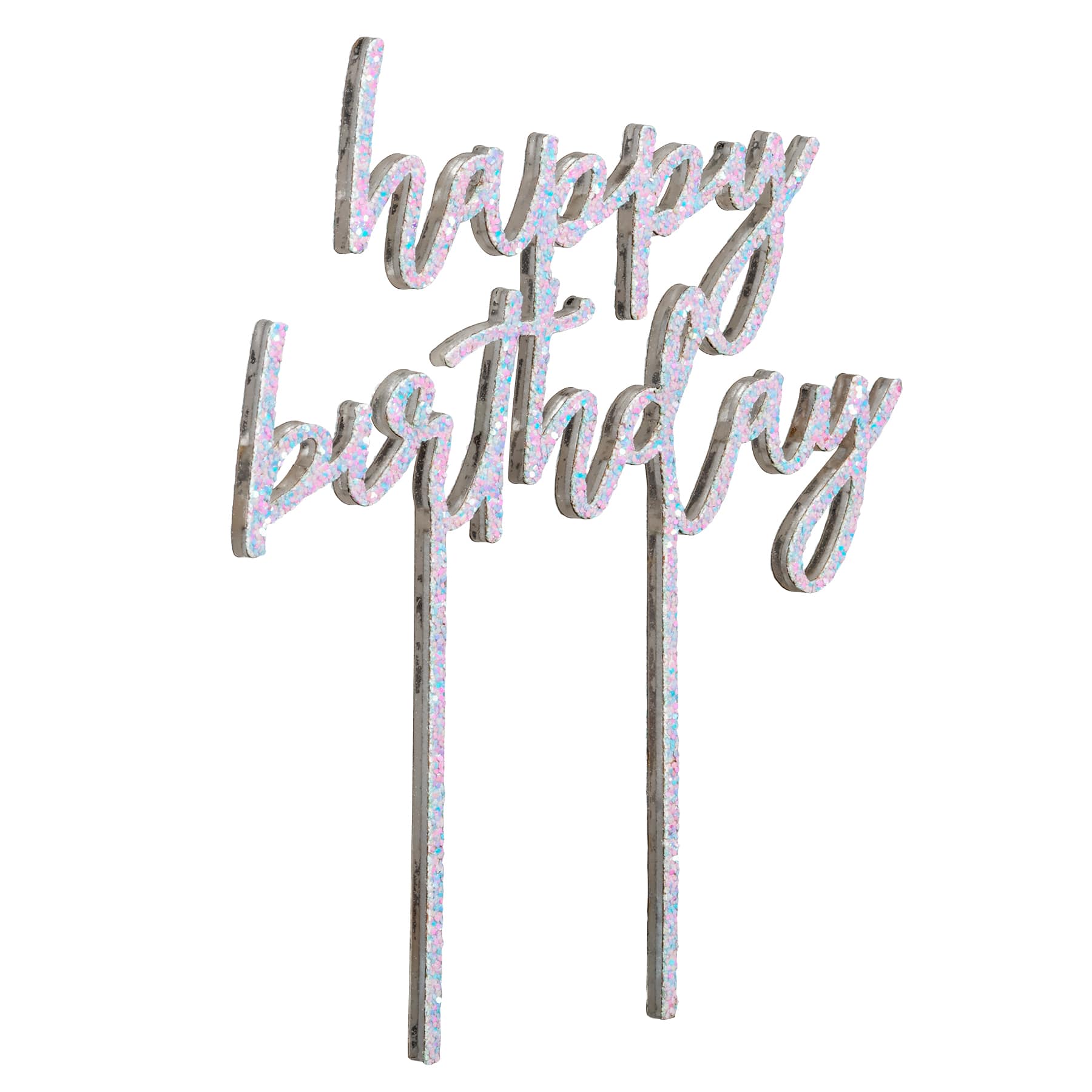 Pastel Glitter Happy Birthday Cake Topper by Celebrate It™