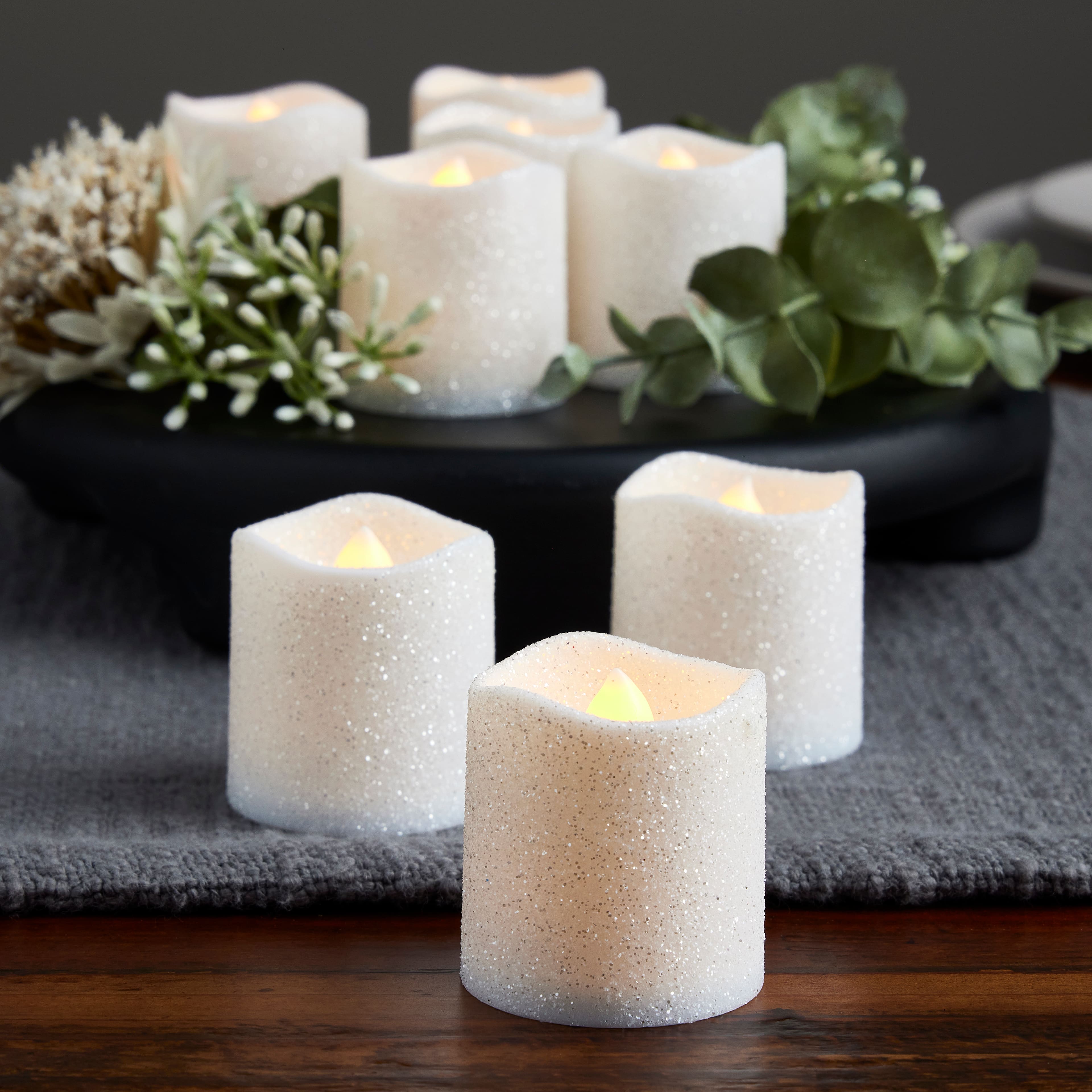 White Glitter LED Votive Candles By Ashland® 12ct.