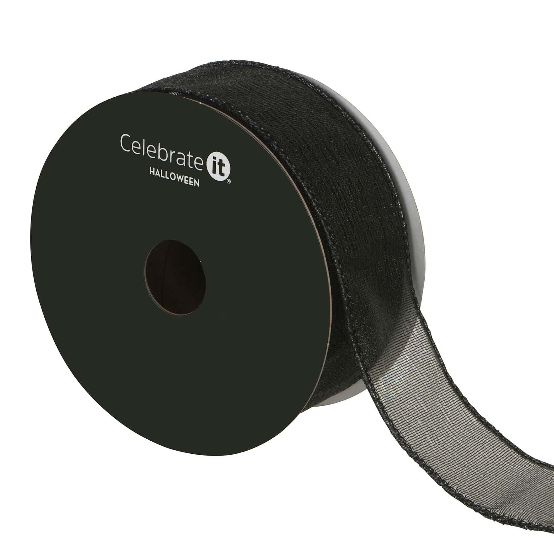 1.5" x 10yd. Black Mesh Wired Ribbon by Celebrate It®