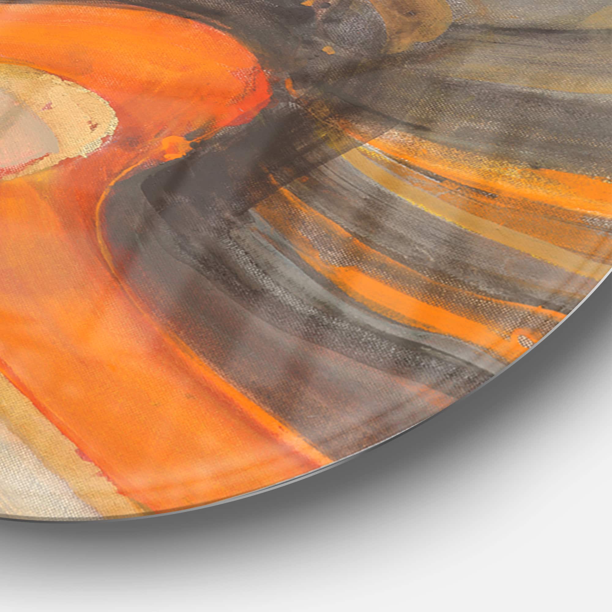 Designart - Abstract Gilded Orange Waves