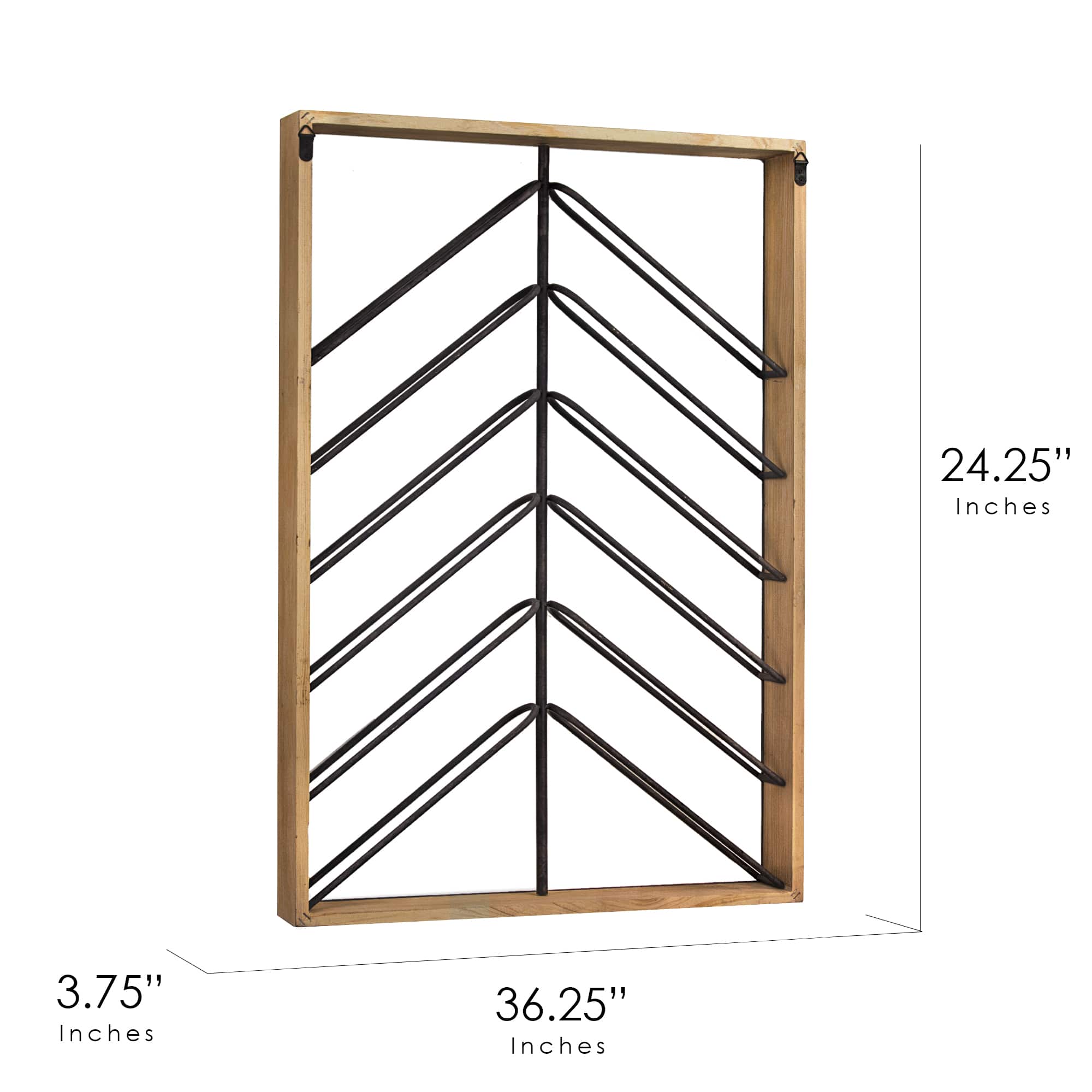 Wood & Metal Wall Mounted Wine Rack
