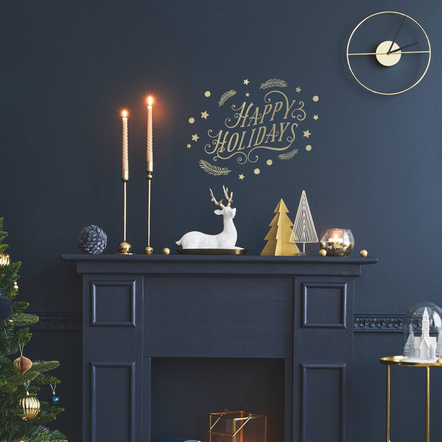 RoomMates Happy Holidays Peel & Stick Wall Decals with Metallic Ink