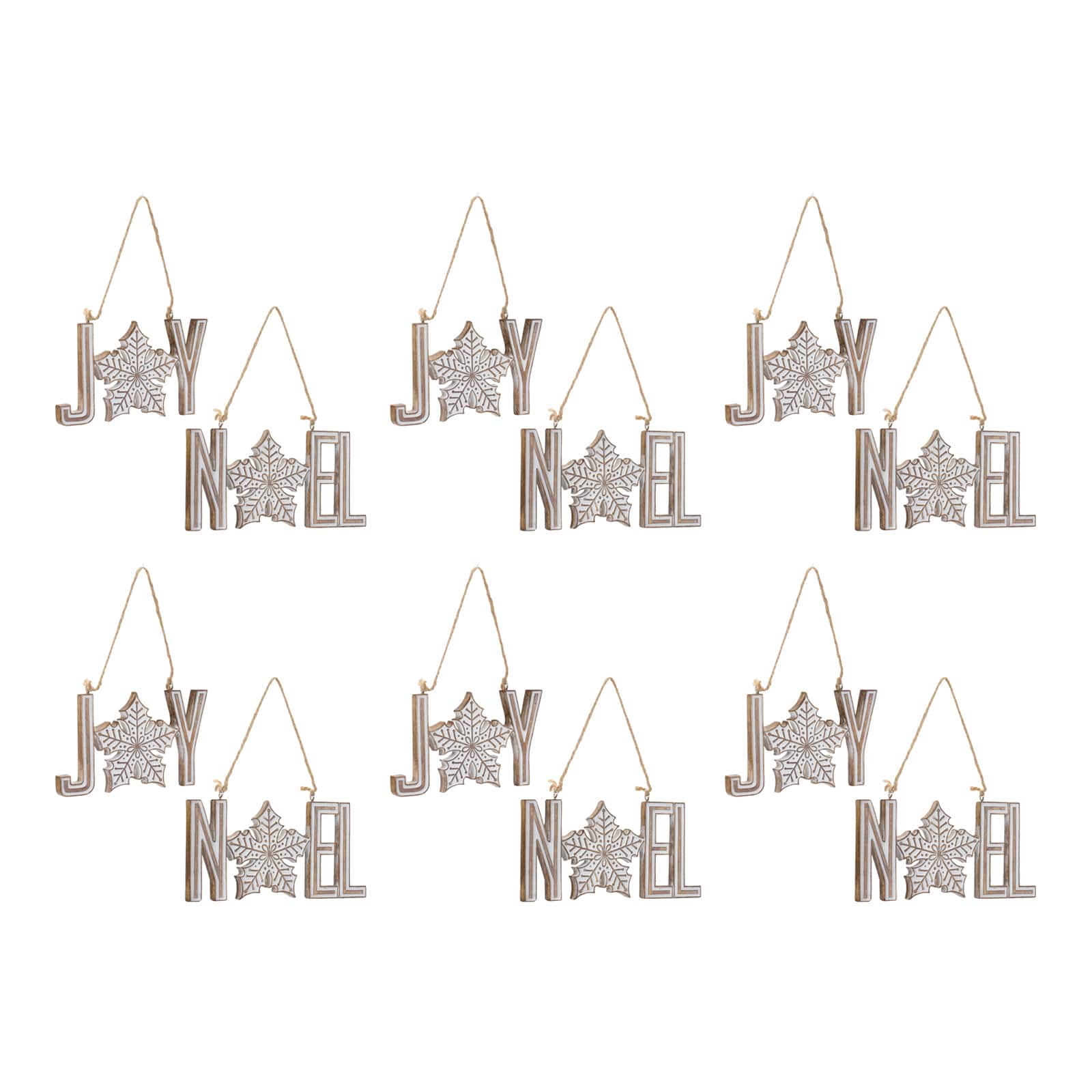 Joy & Noel Snowflake Ornament Set