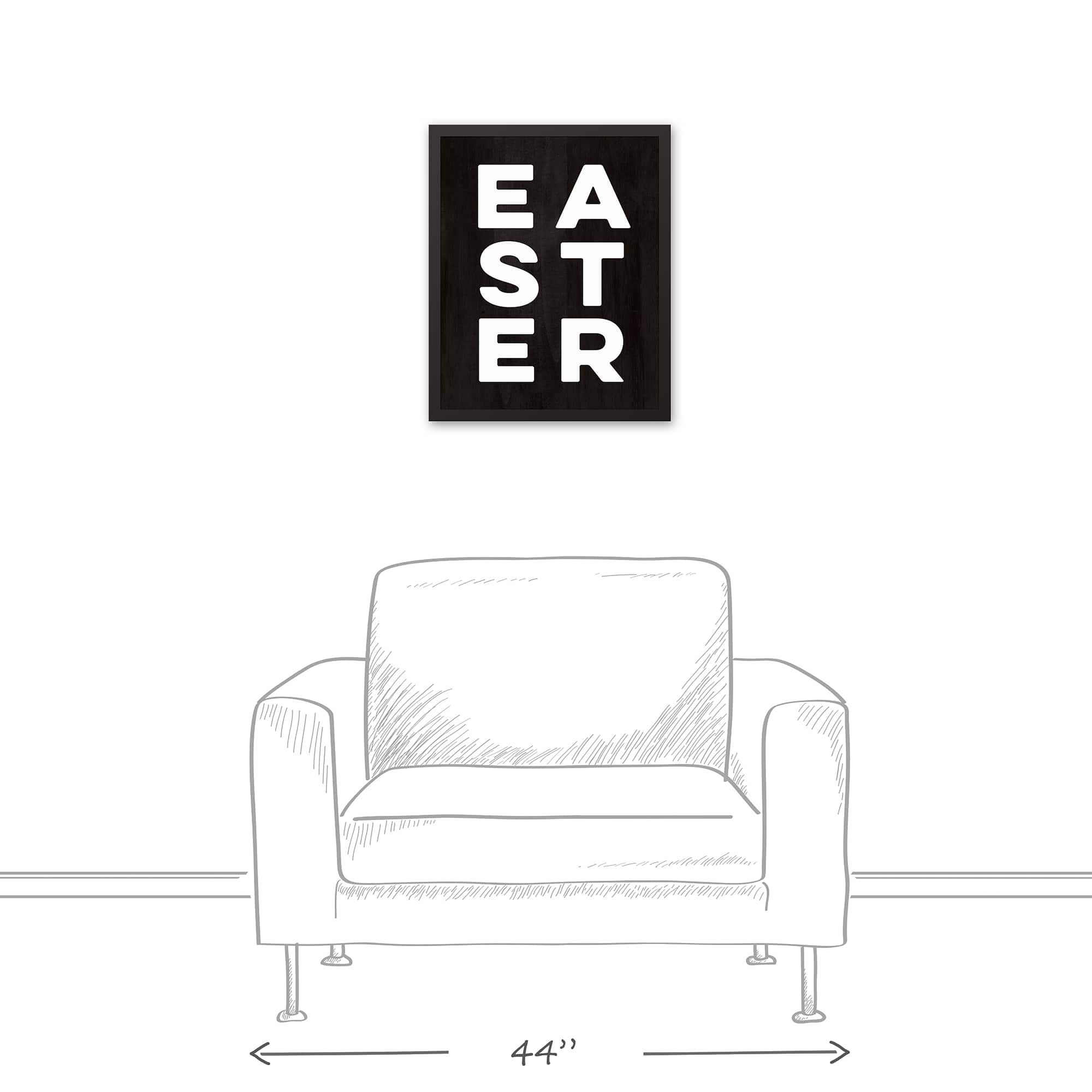 Easter Typography 16" x 20" Black Floating Framed Canvas
