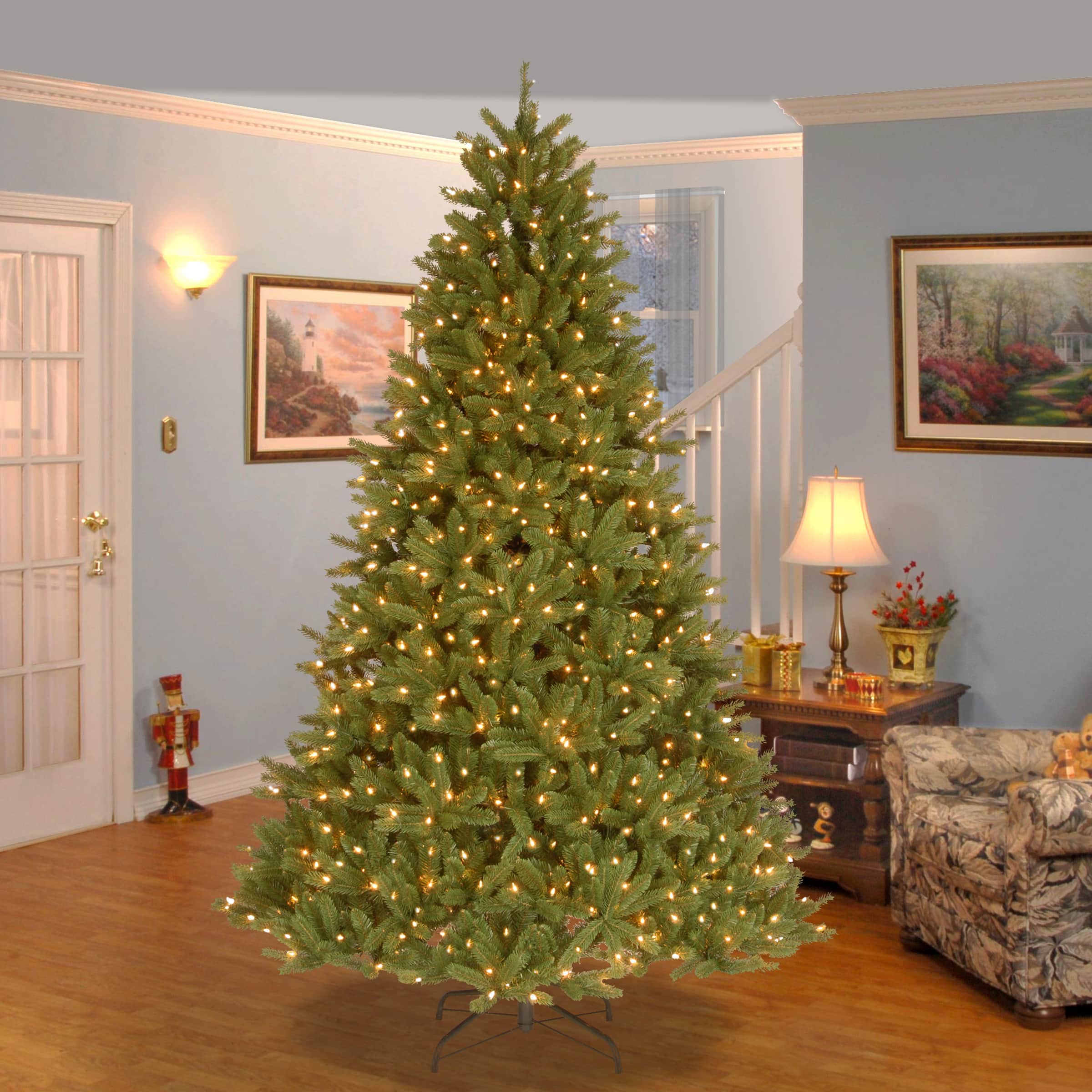 5.5ft. Pre-Lit Flocked Alaskan Pine Artificial Christmas Tree, Warm White LED Dura-Lit® Lights