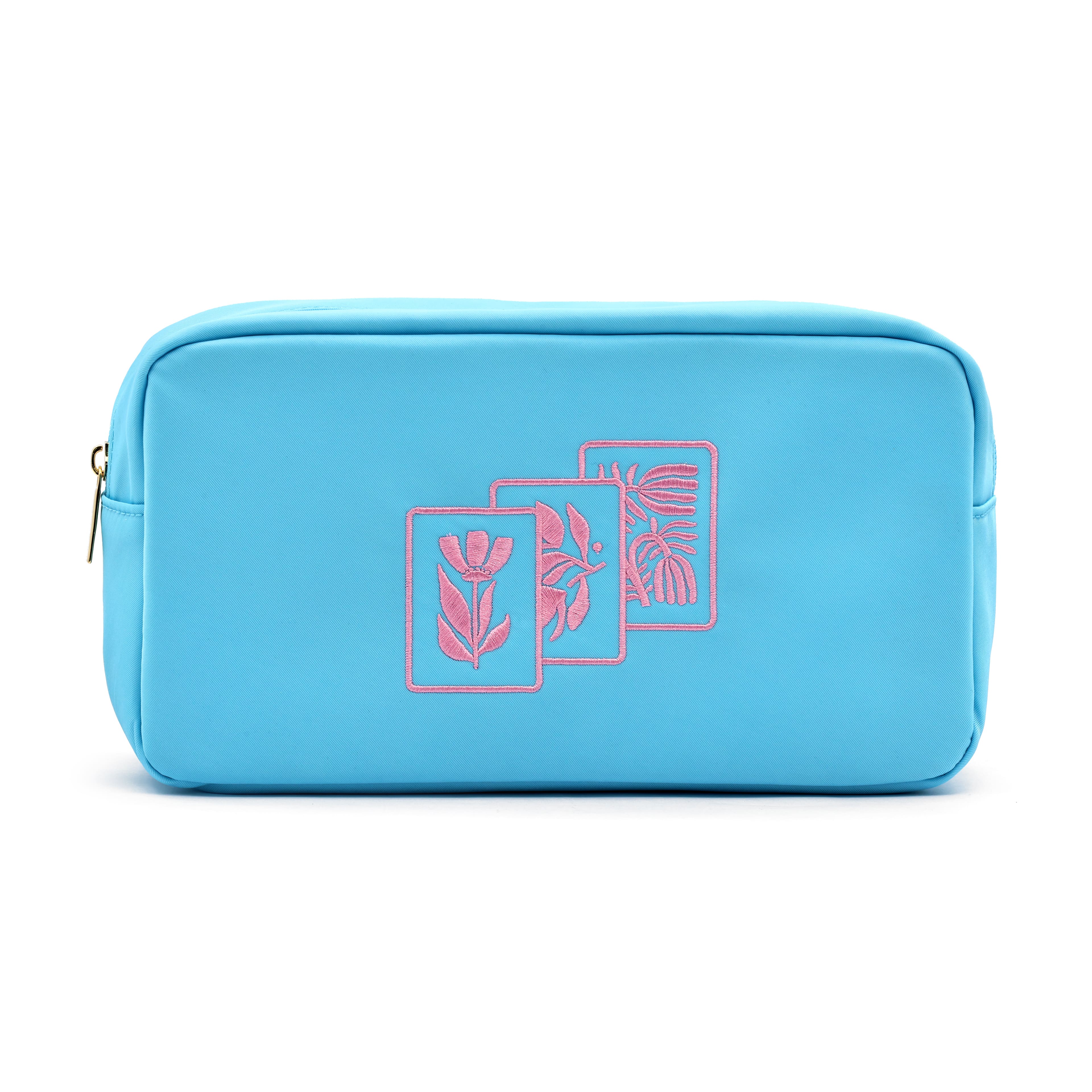 10.25" Blue & Pink Mahjong Tile Storage Pouch by Fab Finds