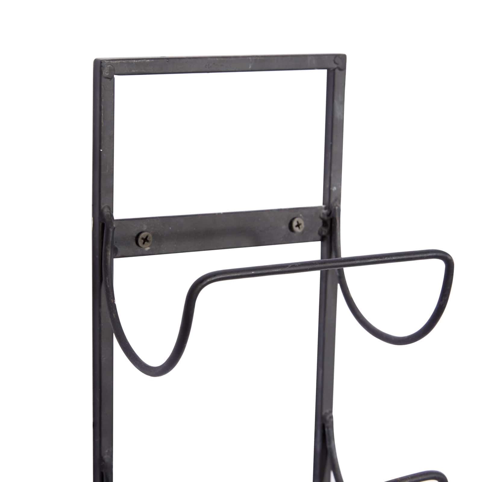 25" Black Metal Industrial Wine Holder Rack