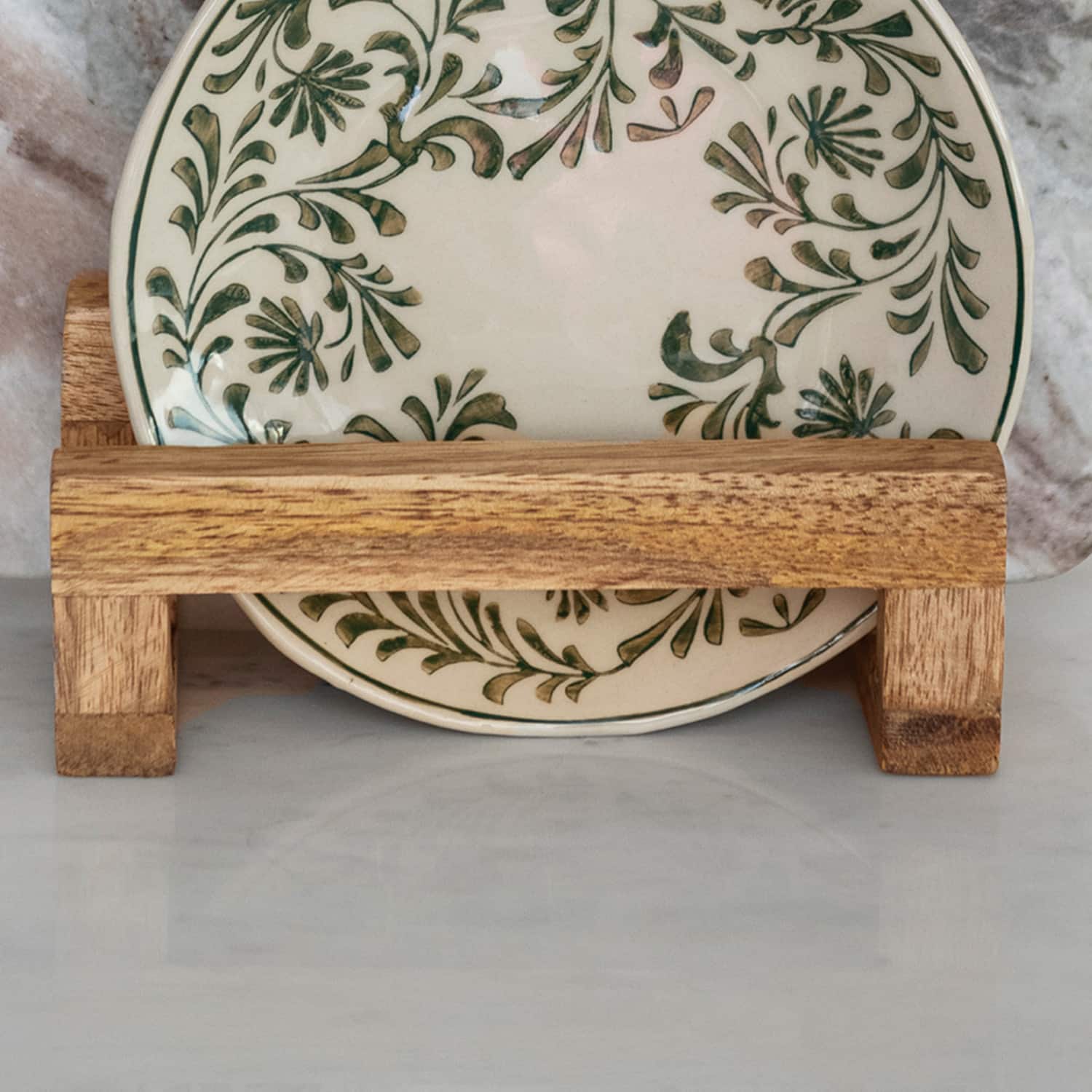 Hello Honey® 6" Natural 3 Section Mango Wood Cutting Board Stand