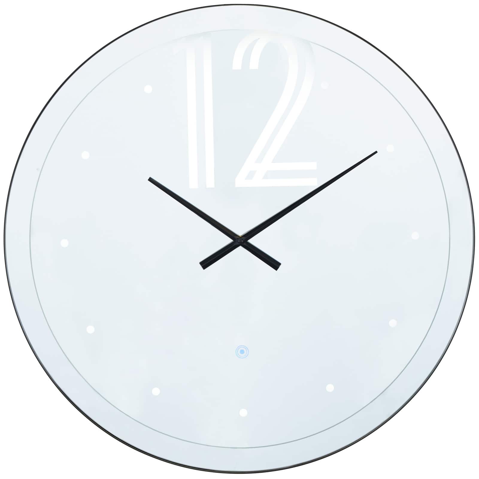 28" Multicolored Glass LED Decorative Wall Clock with Black Clocks Hands & White Numbers