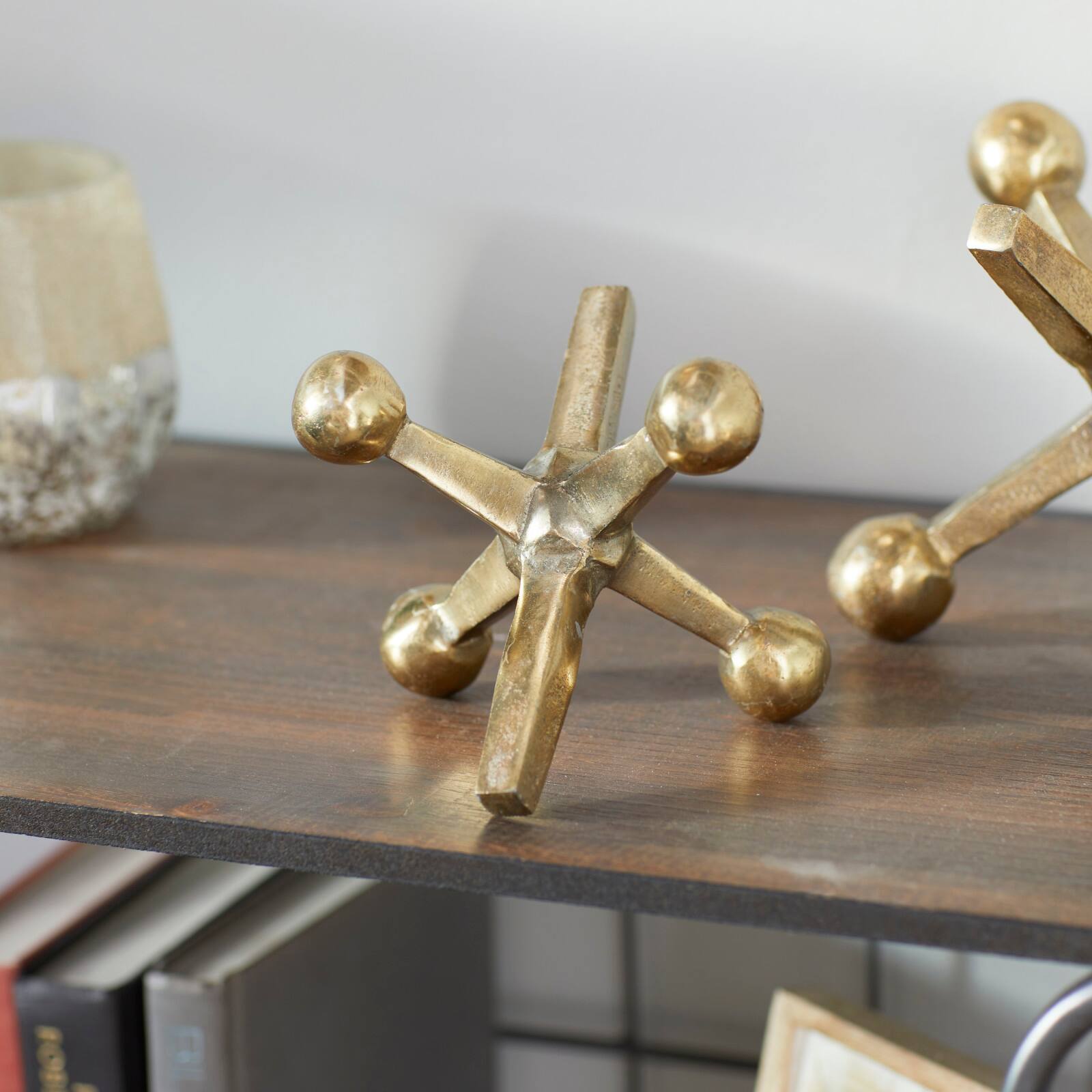 Aluminum Geometric Jacks Sculpture Set