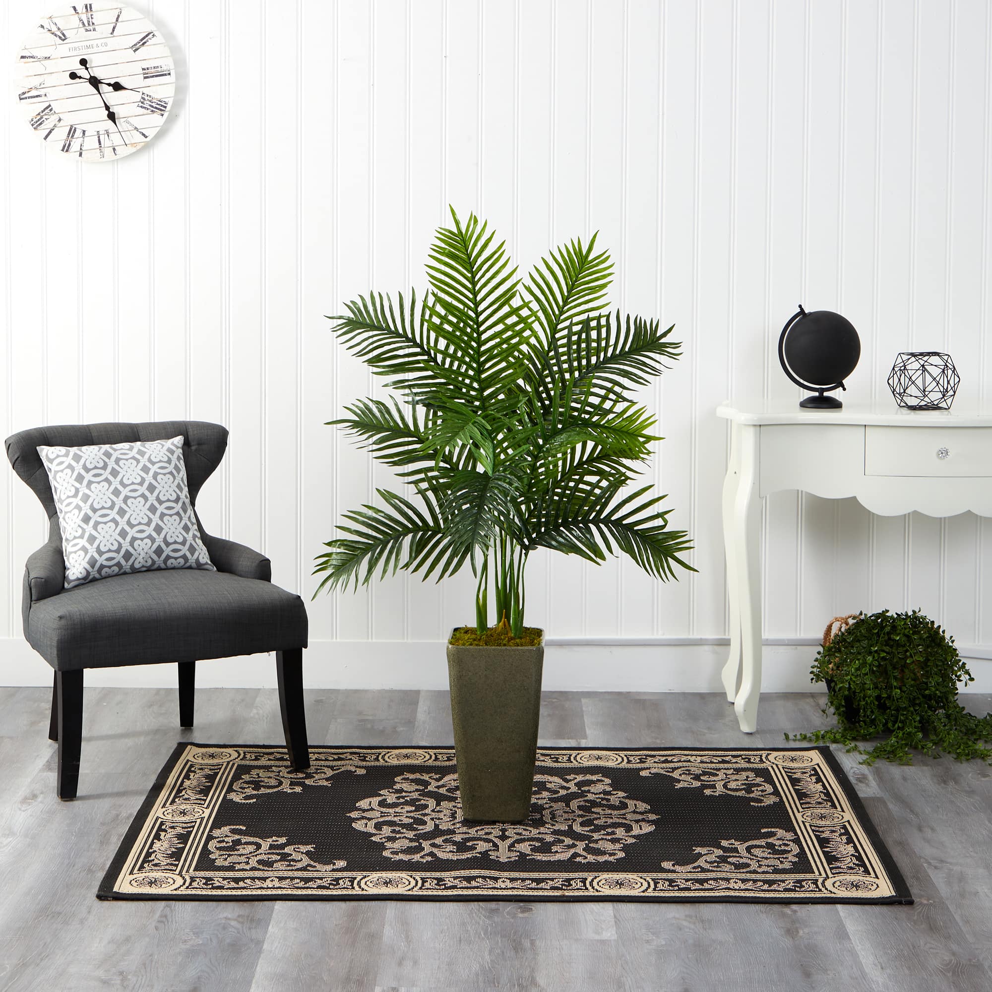 4ft. Areca Palm Tree in Green Planter