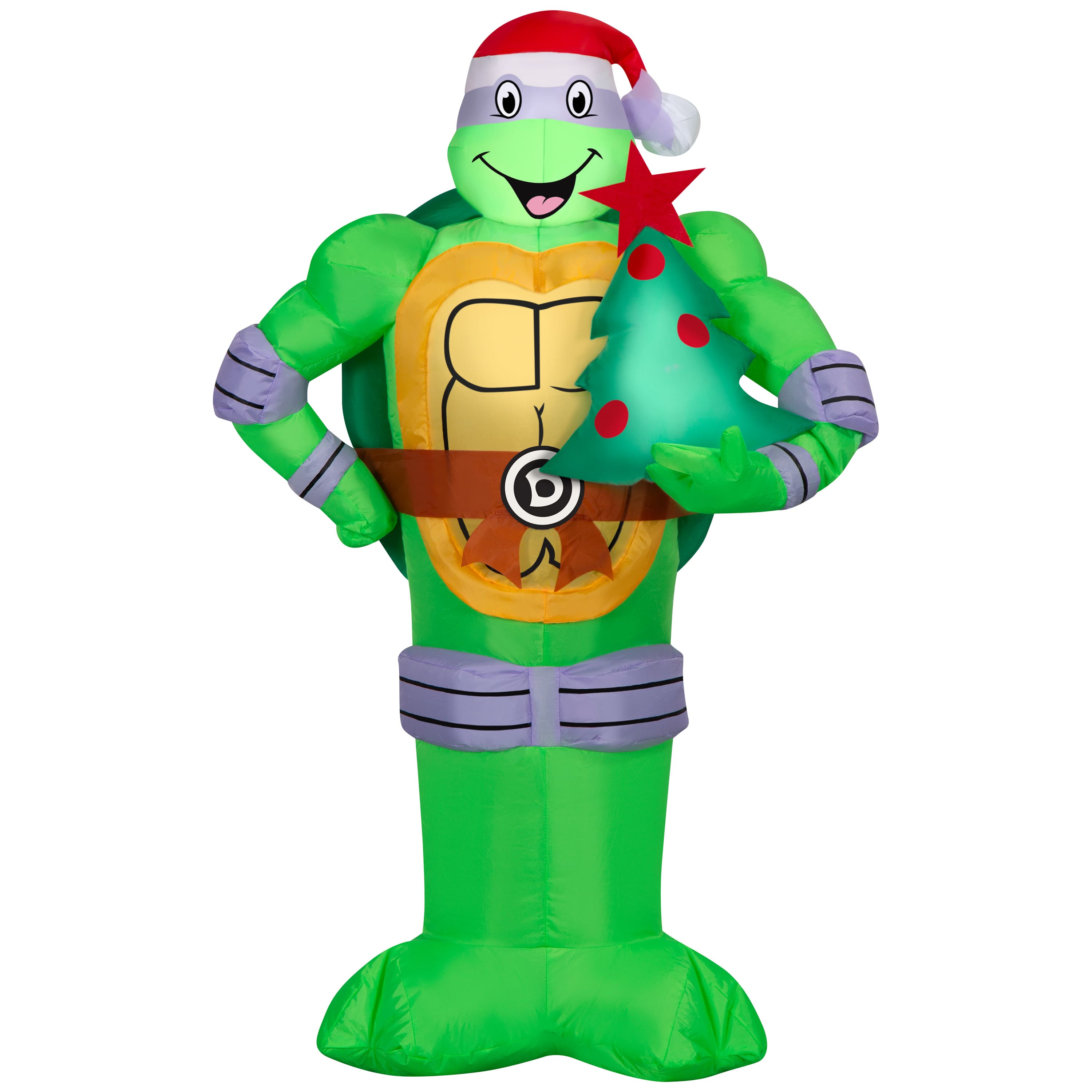 3.5Ft Airblown® Paramount Inflatable Classic Teenage Mutant Ninja Turtles Donatello W/ Christmas tree Lighted Décor By Gemmy Industries , 3.5 ft ,
