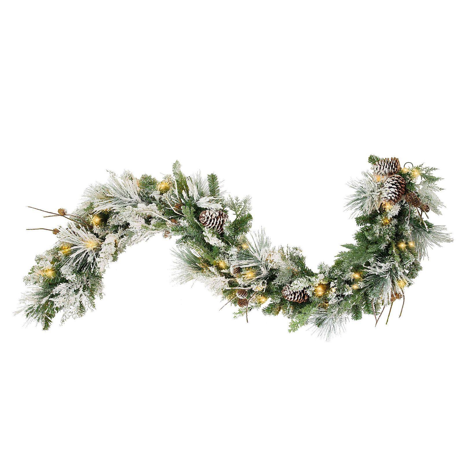 Haute Décor 6ft. Pre-Lit LED Snowfall Creek Garland