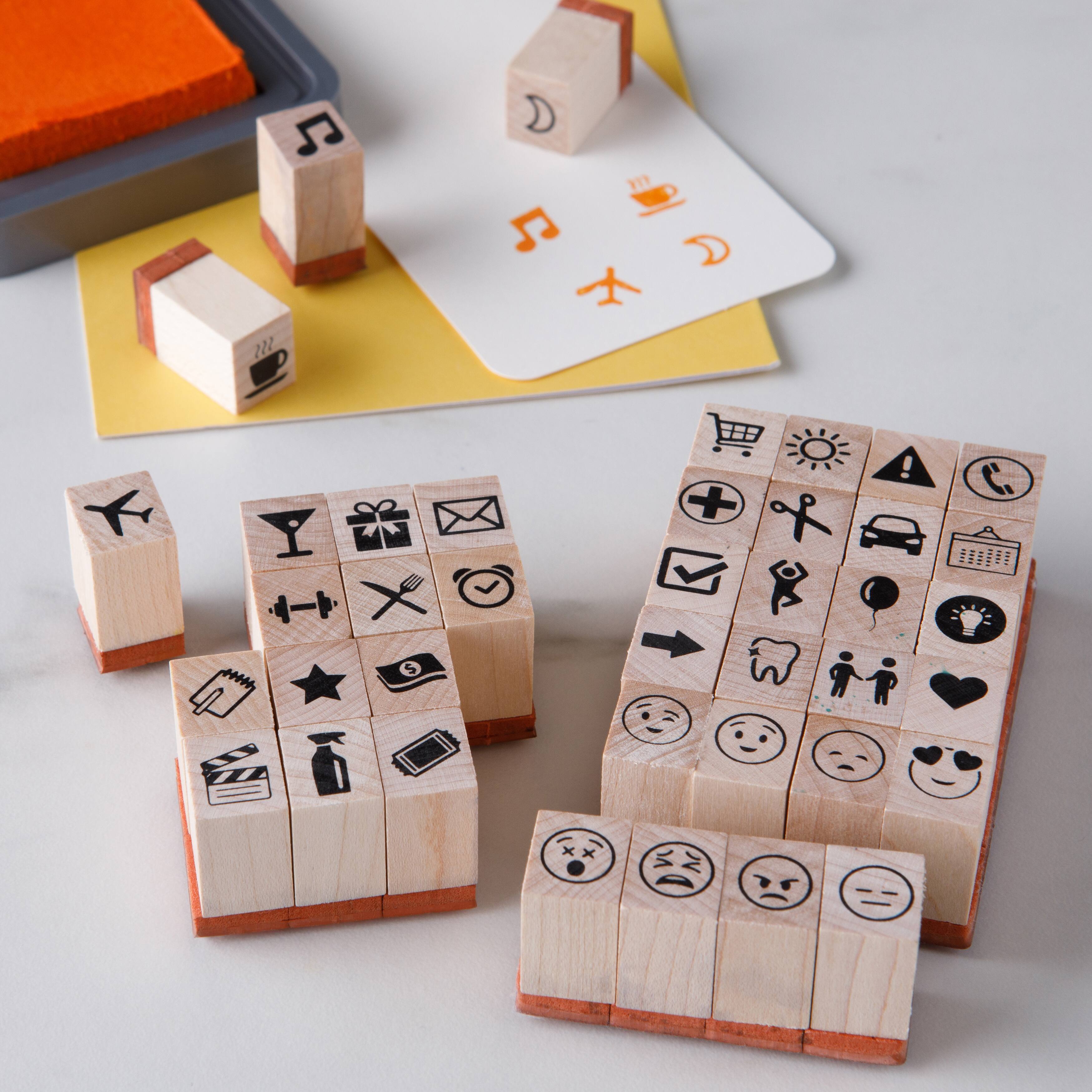 Icon & Emoji Wood Stamp Set by Recollections™