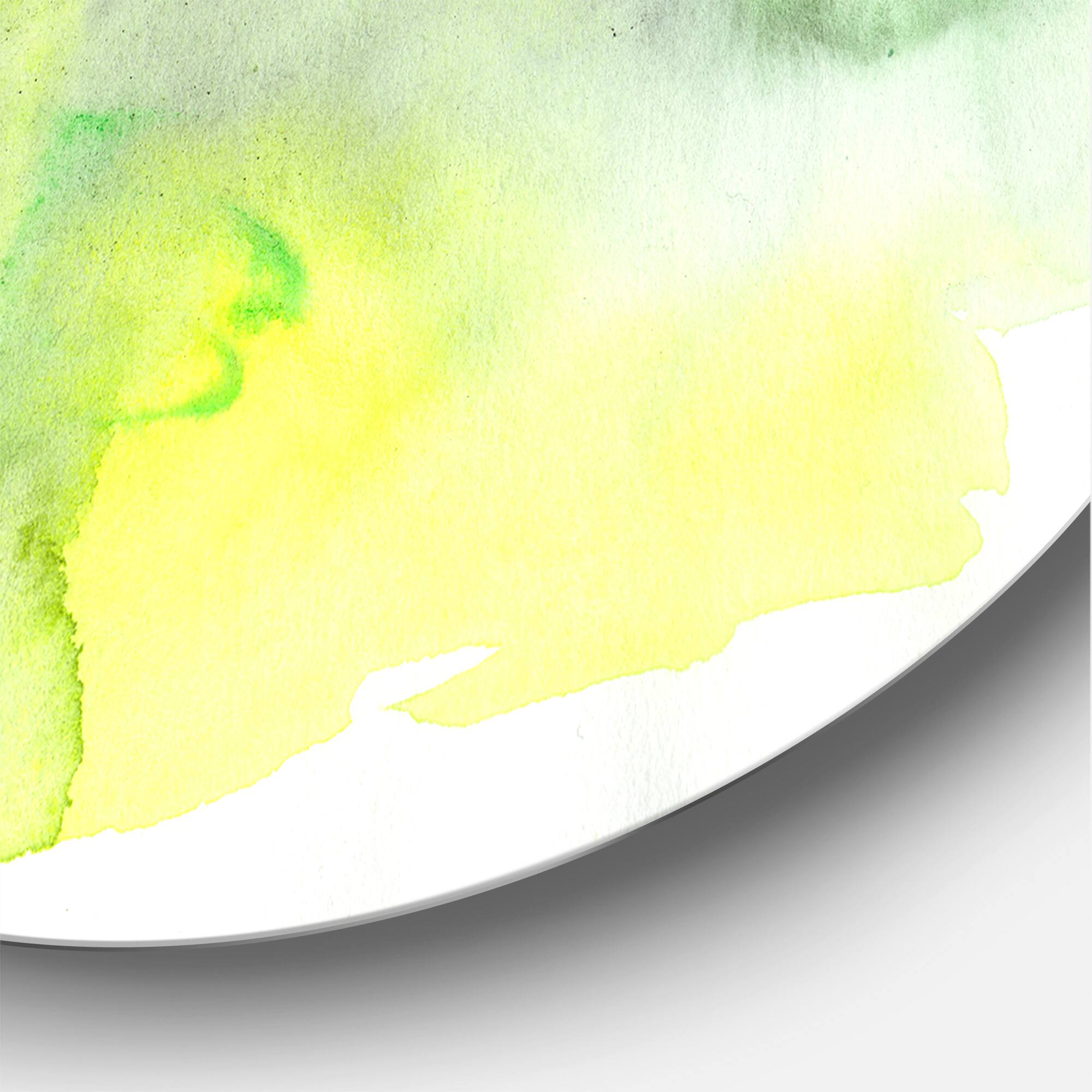 Designart - Abstract Pond of Green and Yellow