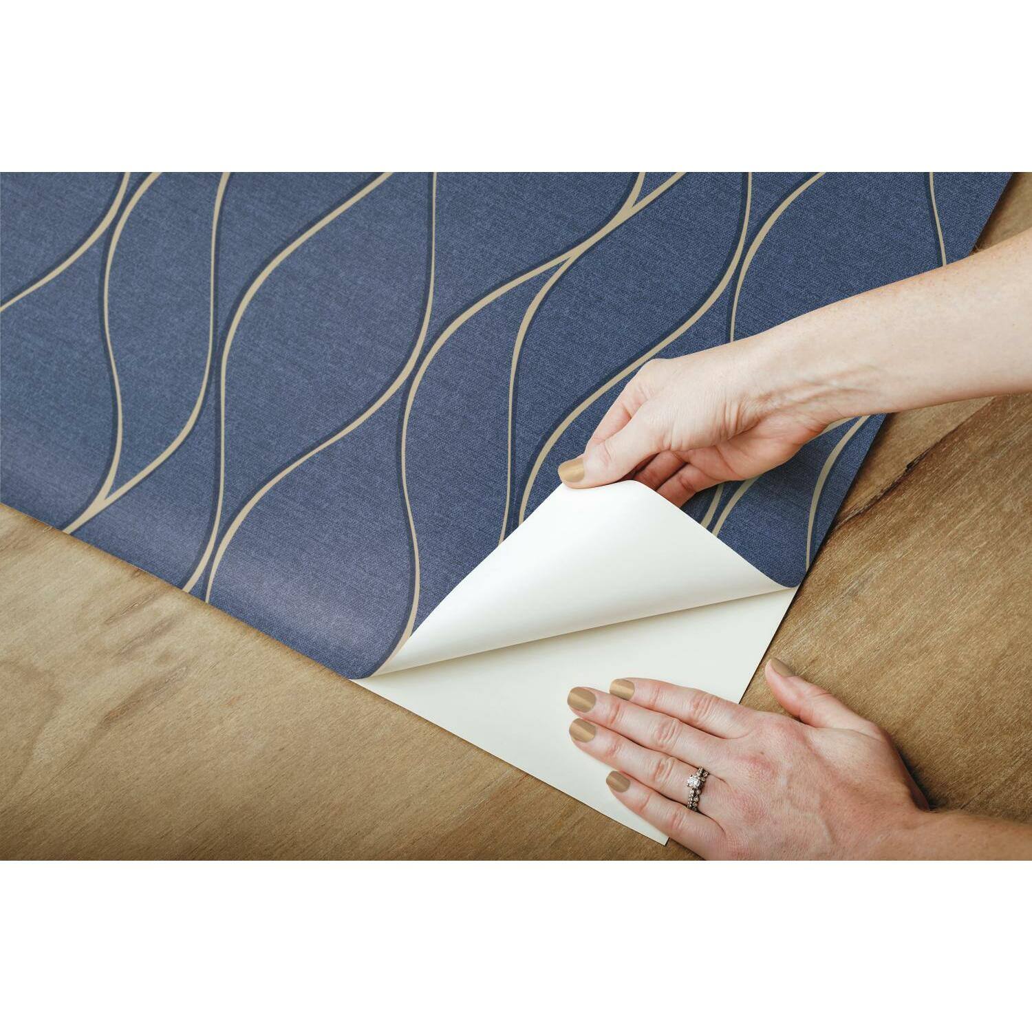 RoomMates Wave Ogee Peel & Stick Wallpaper