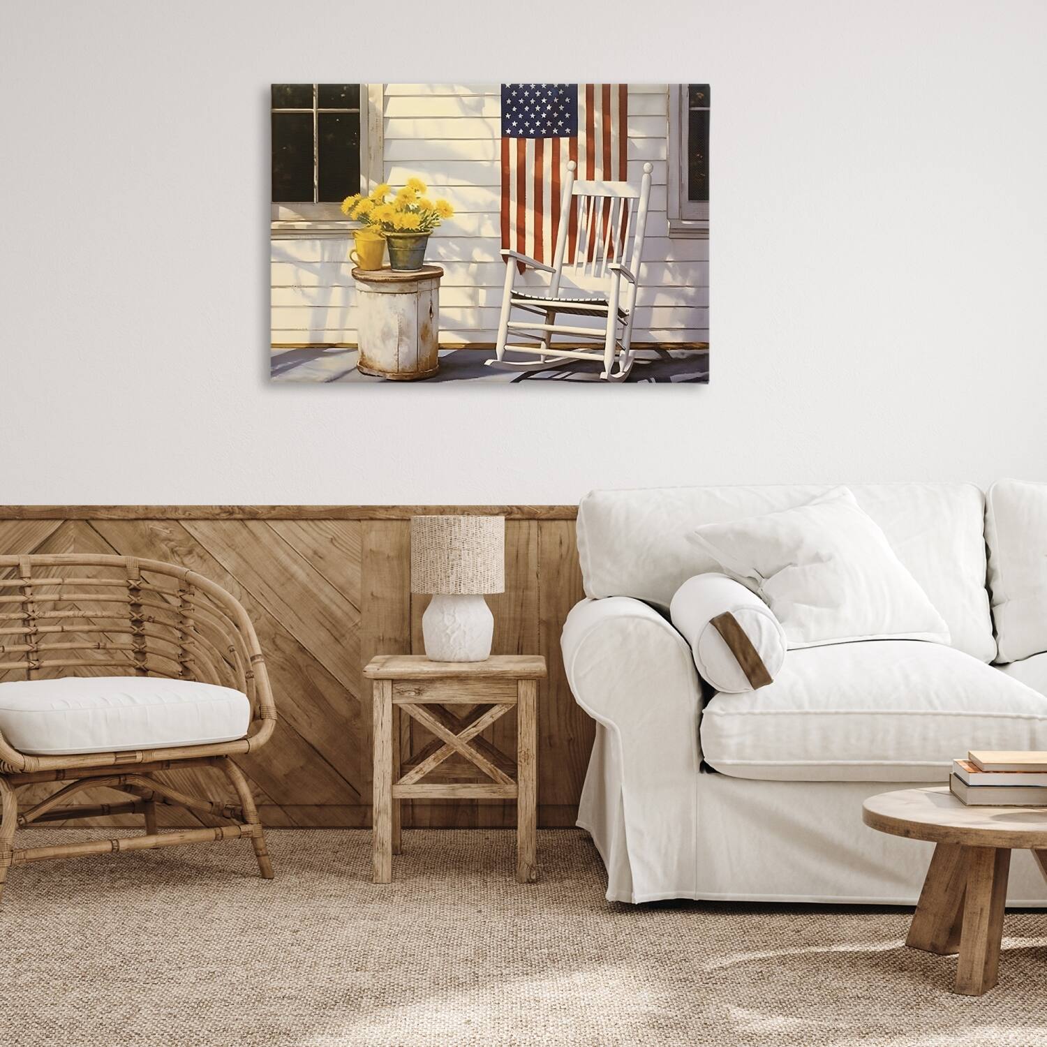 Stupell Industries Americana Deco Scene Canvas Wall Art