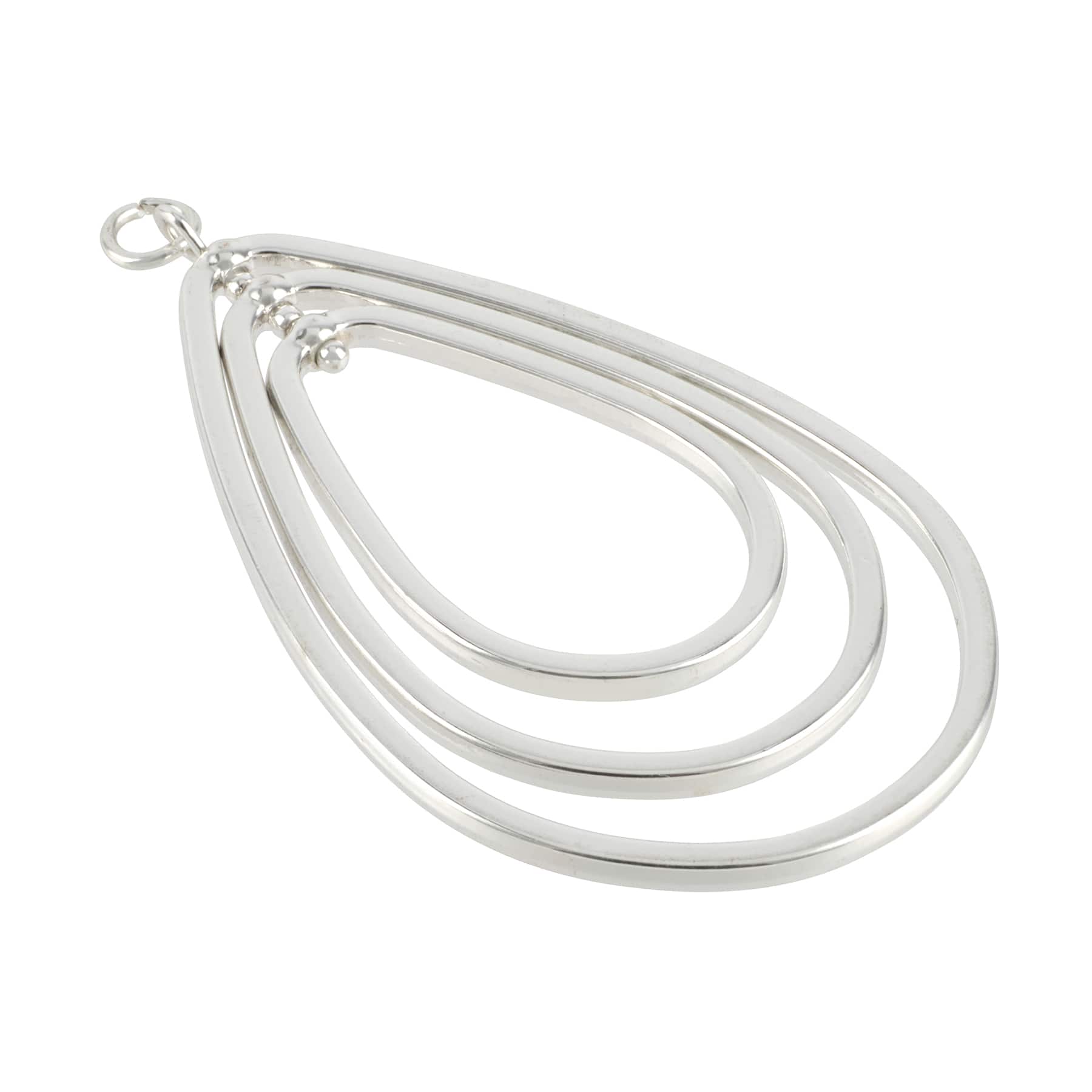Silver Metal Concentric Teardrop Pendant by Bead Landing™