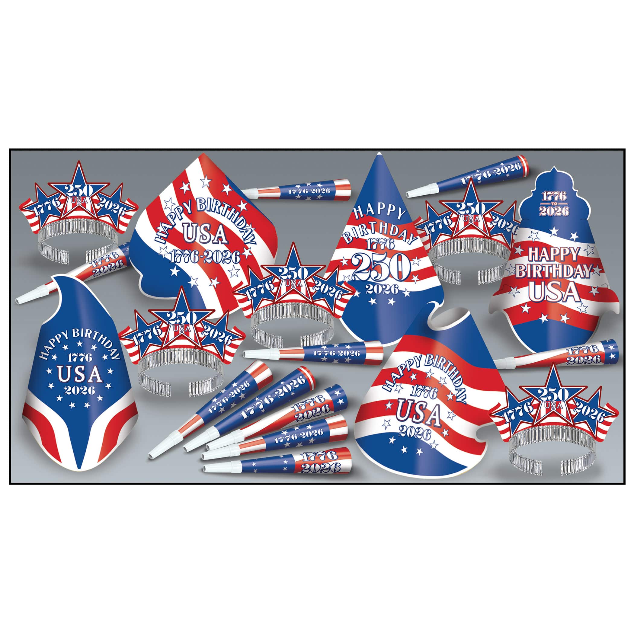 Beistle Semiquincentennial Party Favor Kit for 10 People