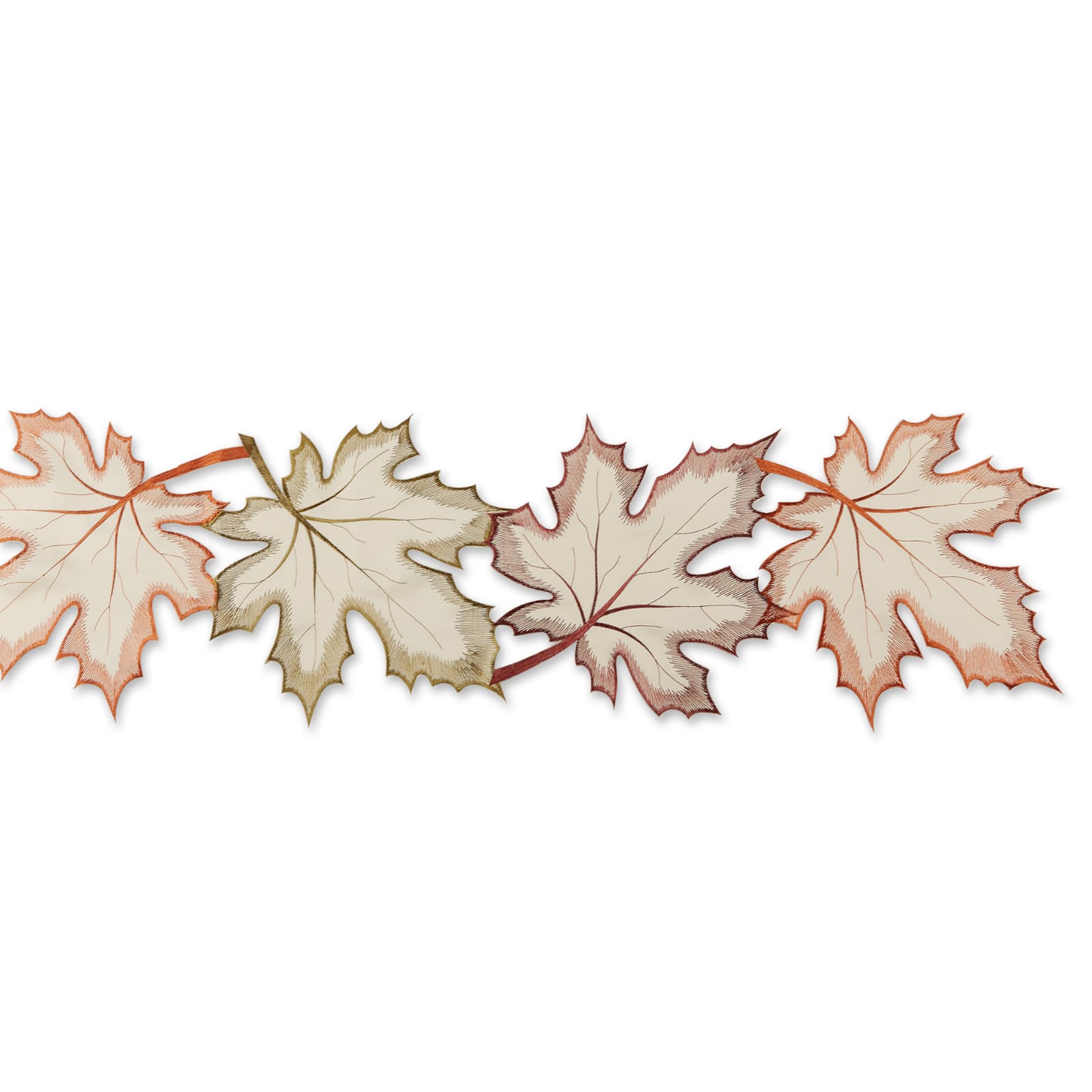 DII® 60" Embroidered Maple Leaves Table Runner