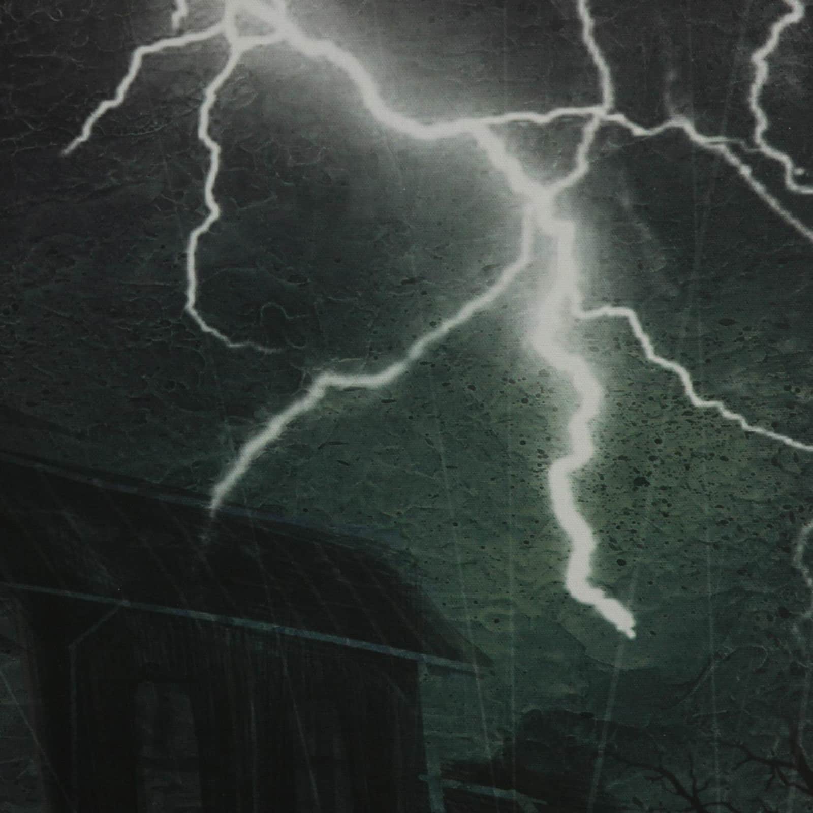 Haunted House with Jack-O'-Lanterns LED Canvas Wall Art