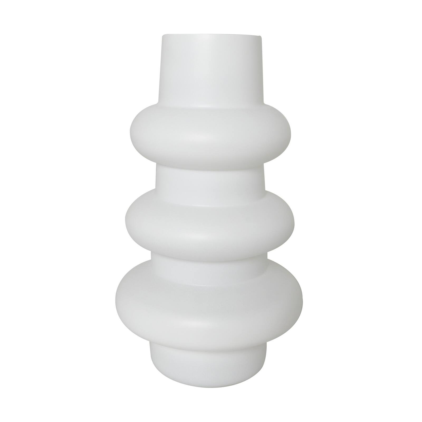 White Glass Dimensional Bubble Vase Set