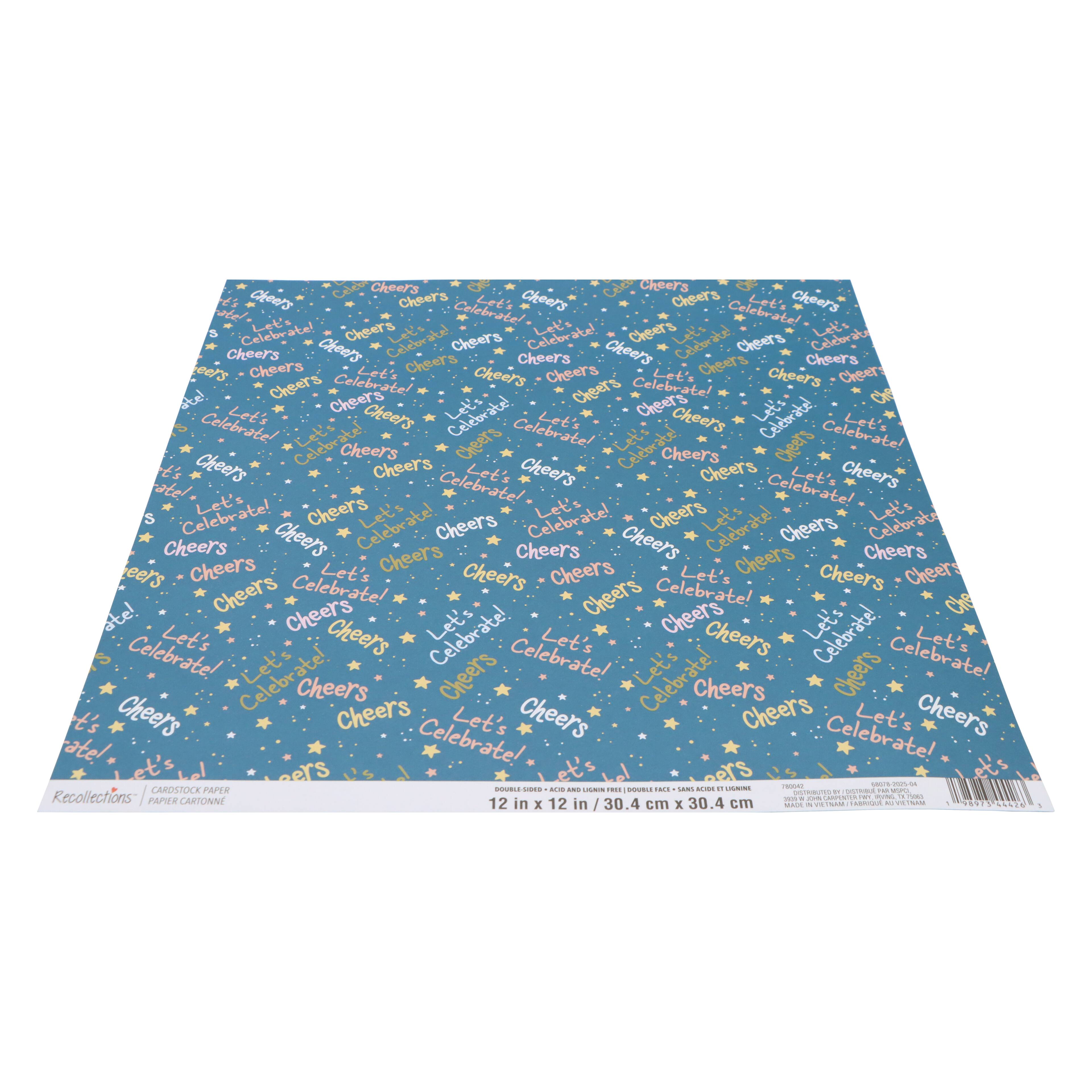 12" x 12" Double-Sided Cheers Cardstock Paper by Recollections™