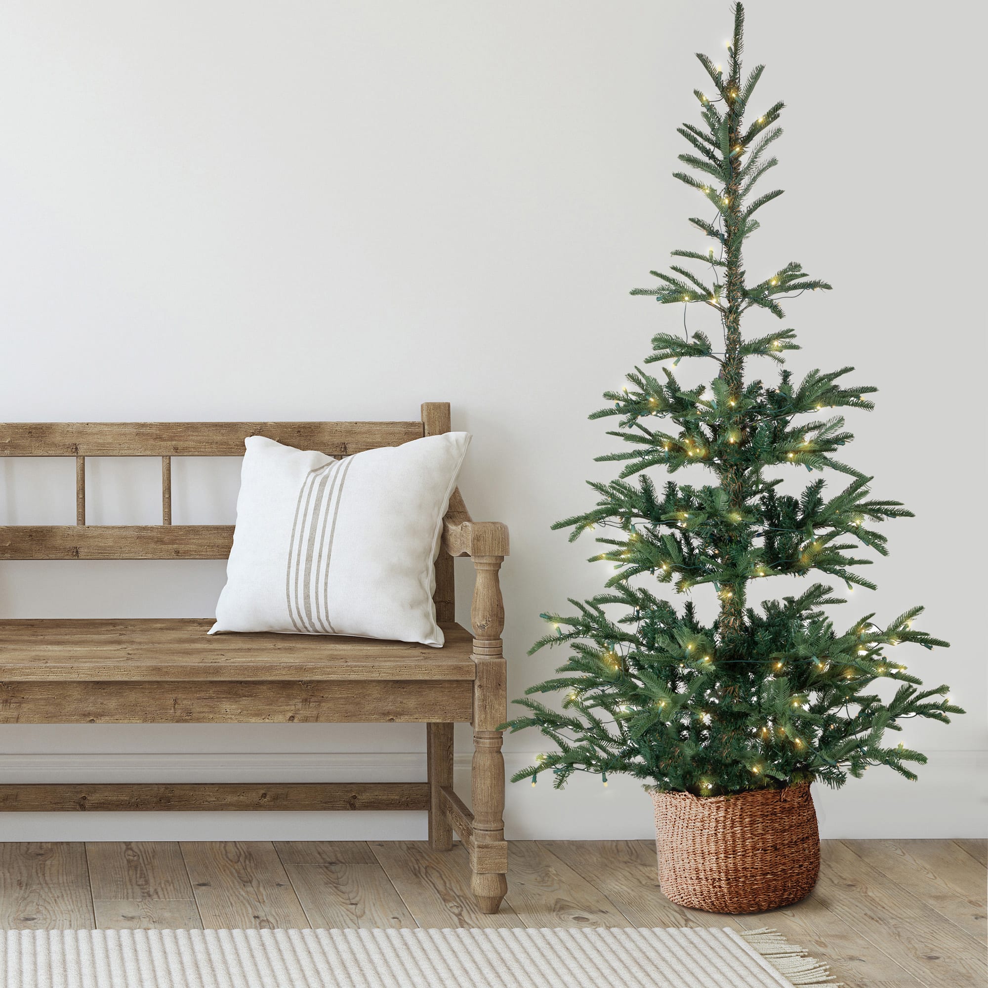 6.5ft. Pre-Lit Nordmann Fir Artificial Christmas Tree, Warm White LED Lights